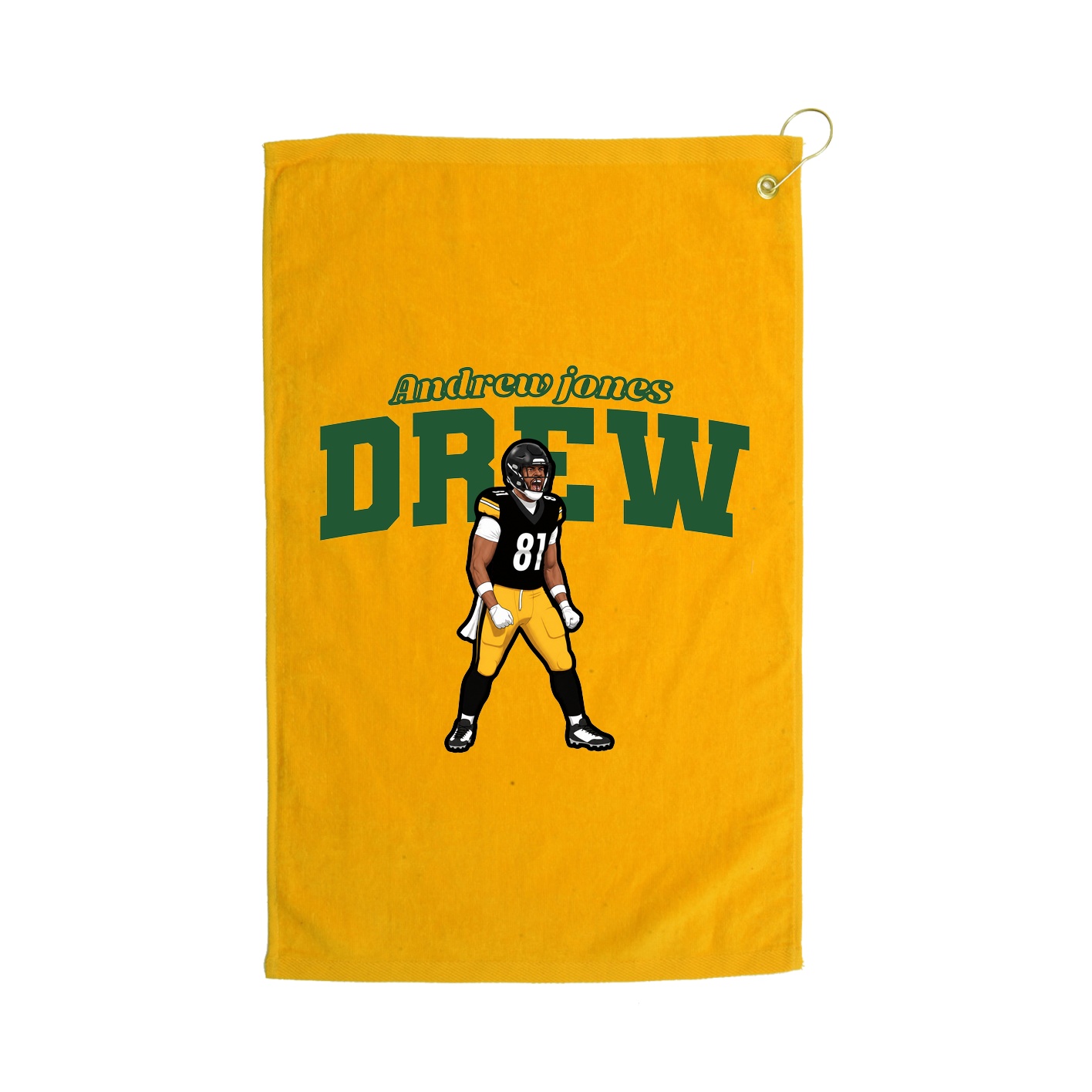 Golf Towel — Name Arch in Gold
