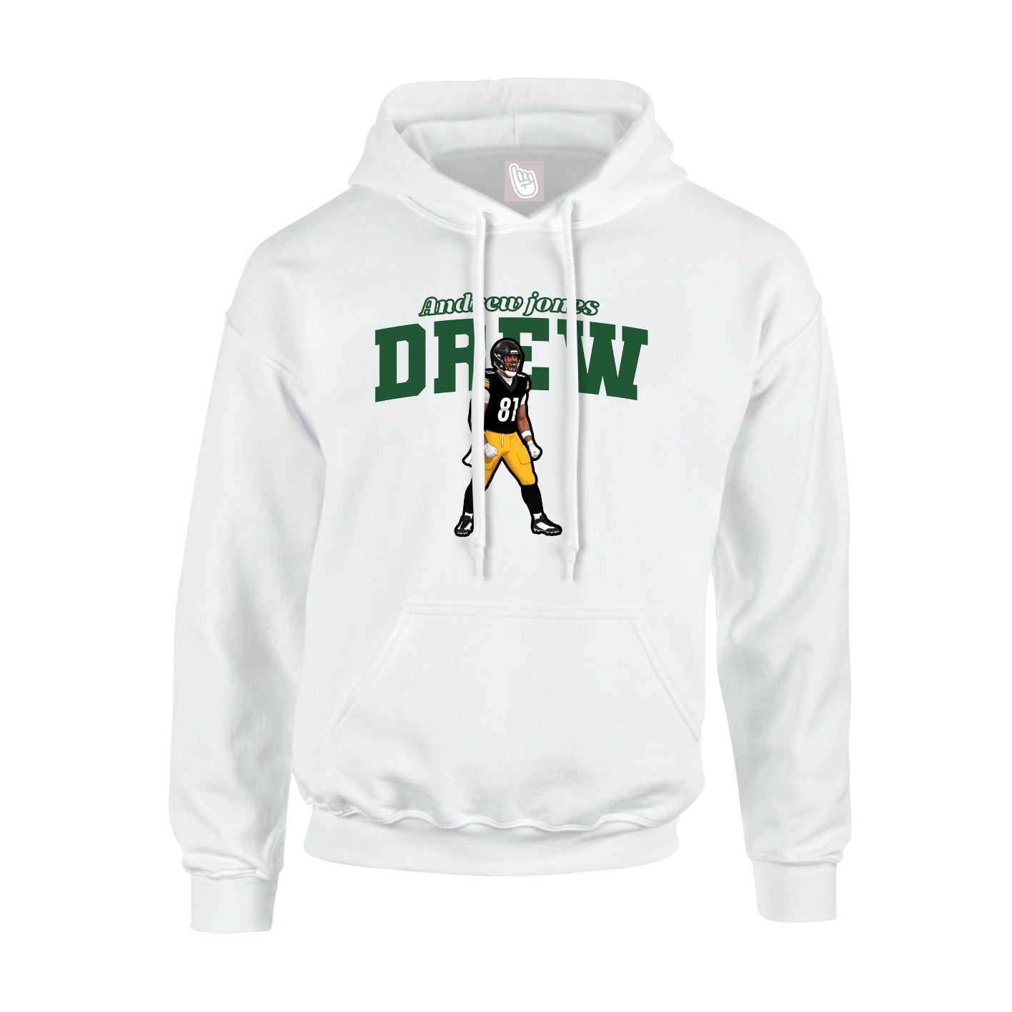 Hoodie — Name Arch in White