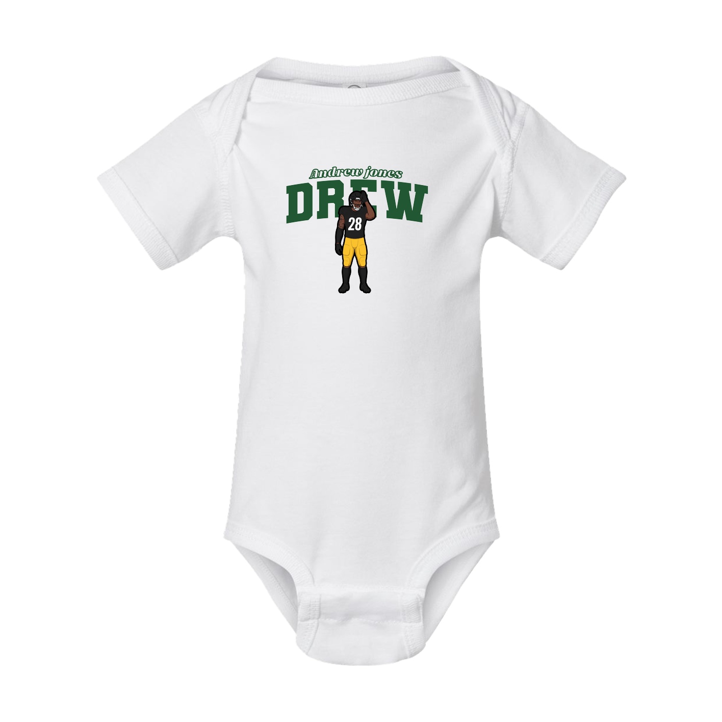Baby Onesie — Name Arch in White