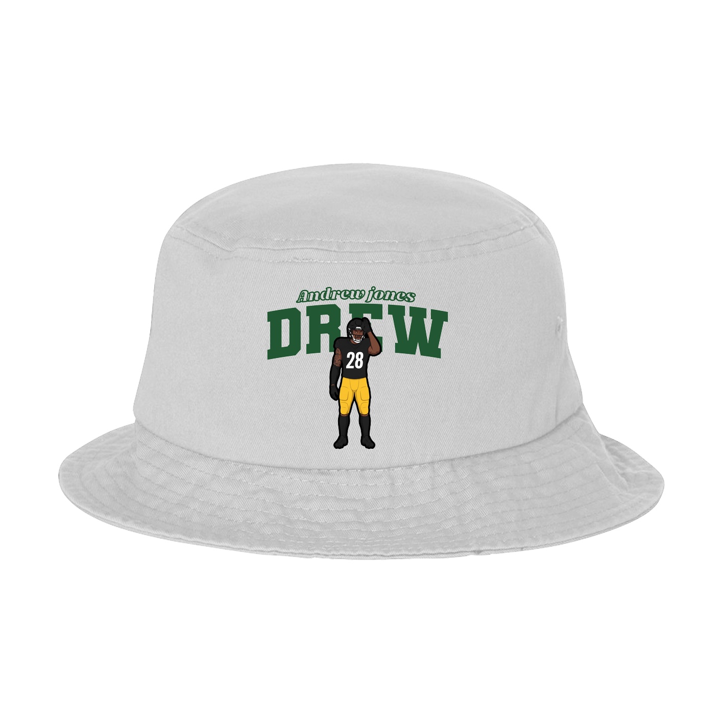 Bucket Cap — Name Arch in White