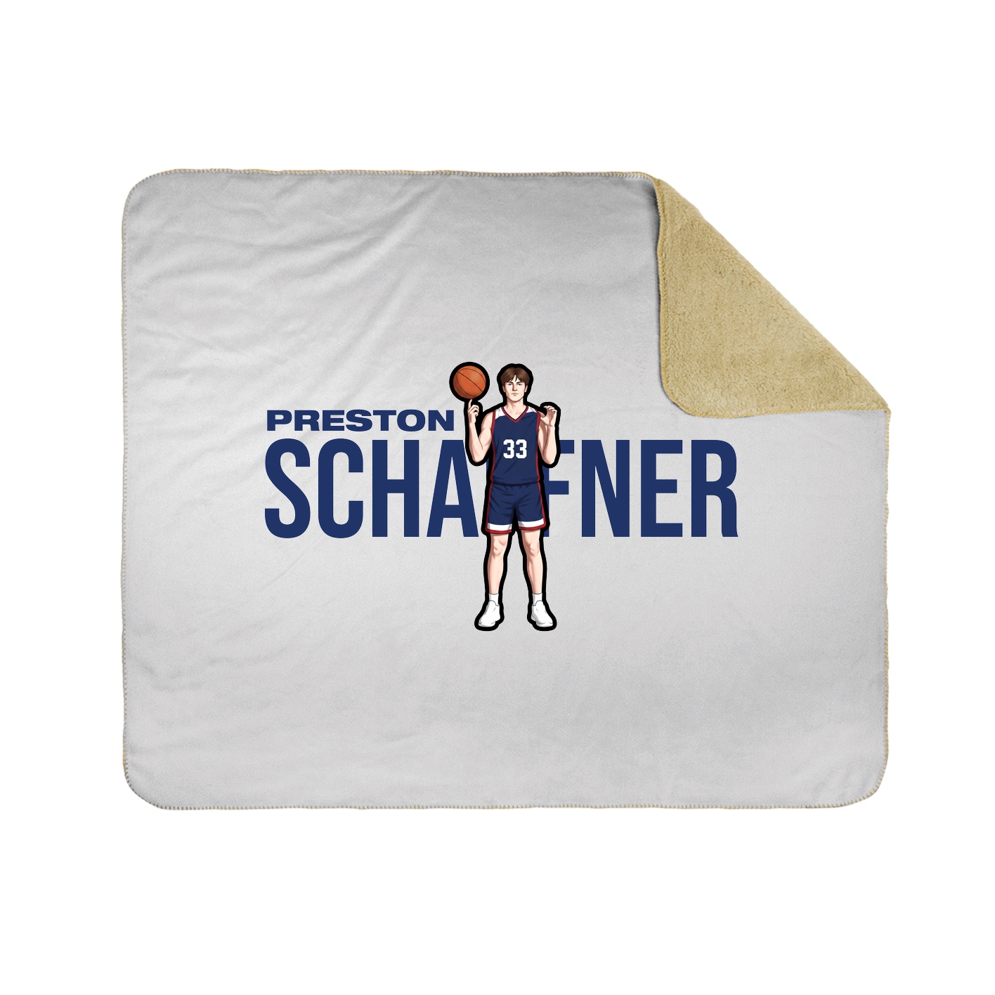 Throw Blanket — Player Name in White
