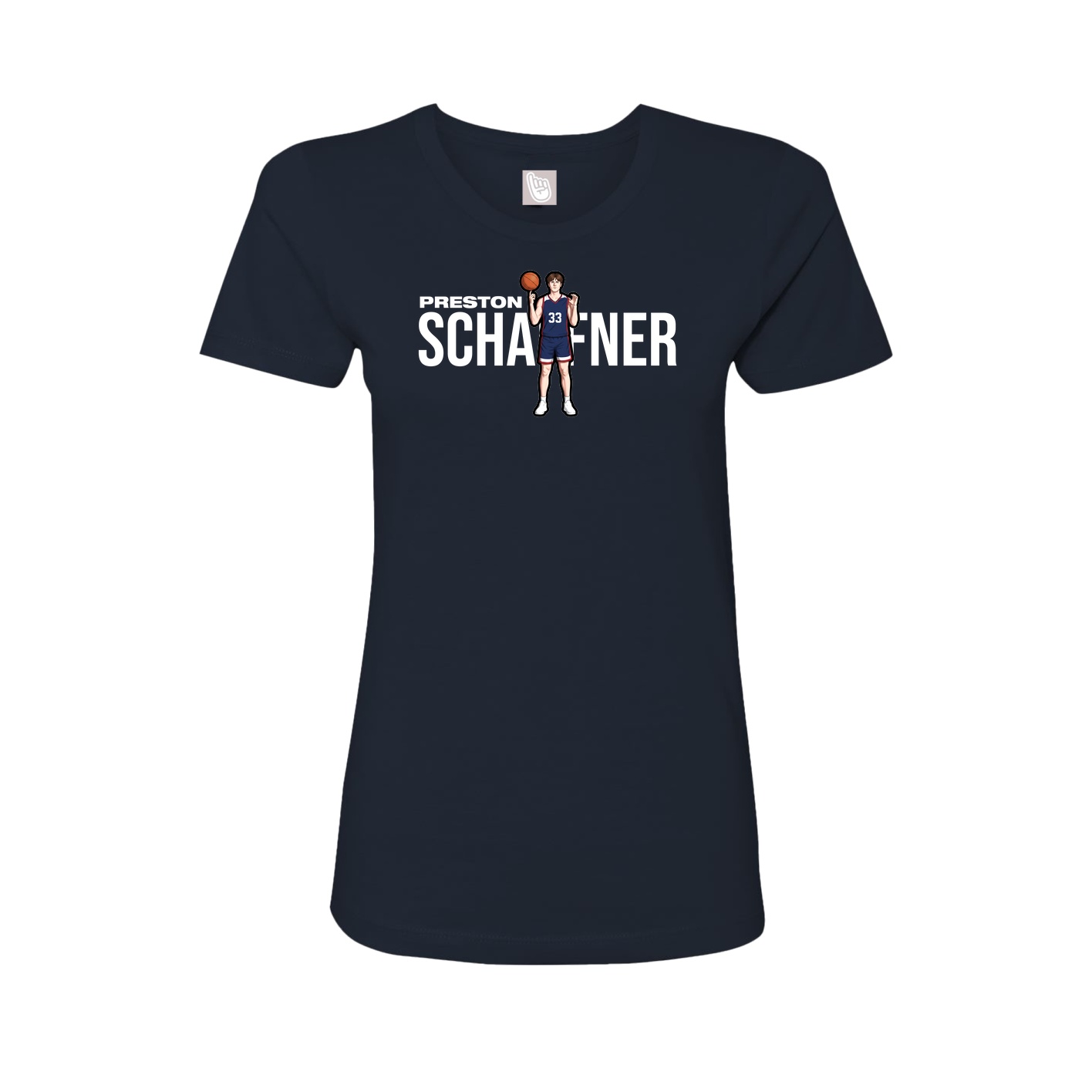 Fitted Women's Tee — Player Name in Navy
