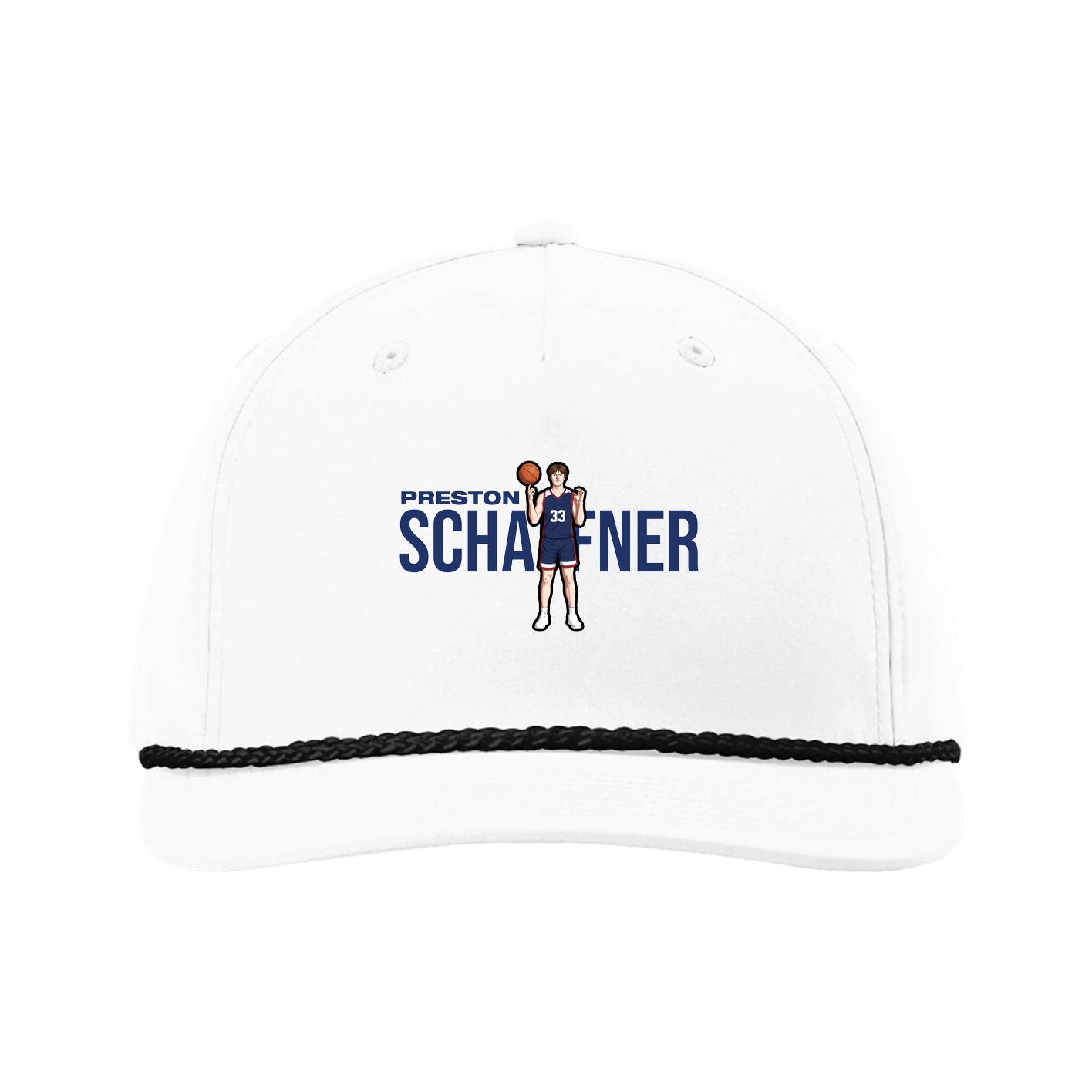 Five-Panel Classic Rope Cap — Player Name in White