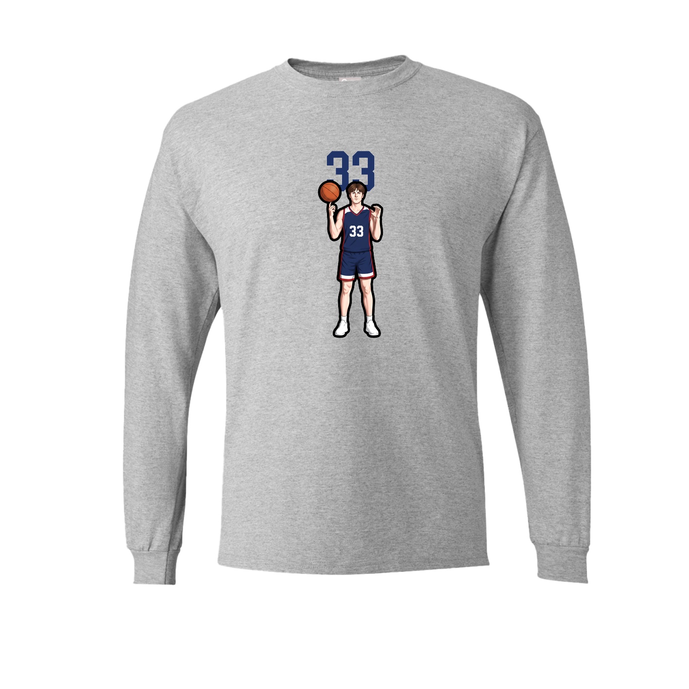 Long Sleeve Tee — Number Top in Grey