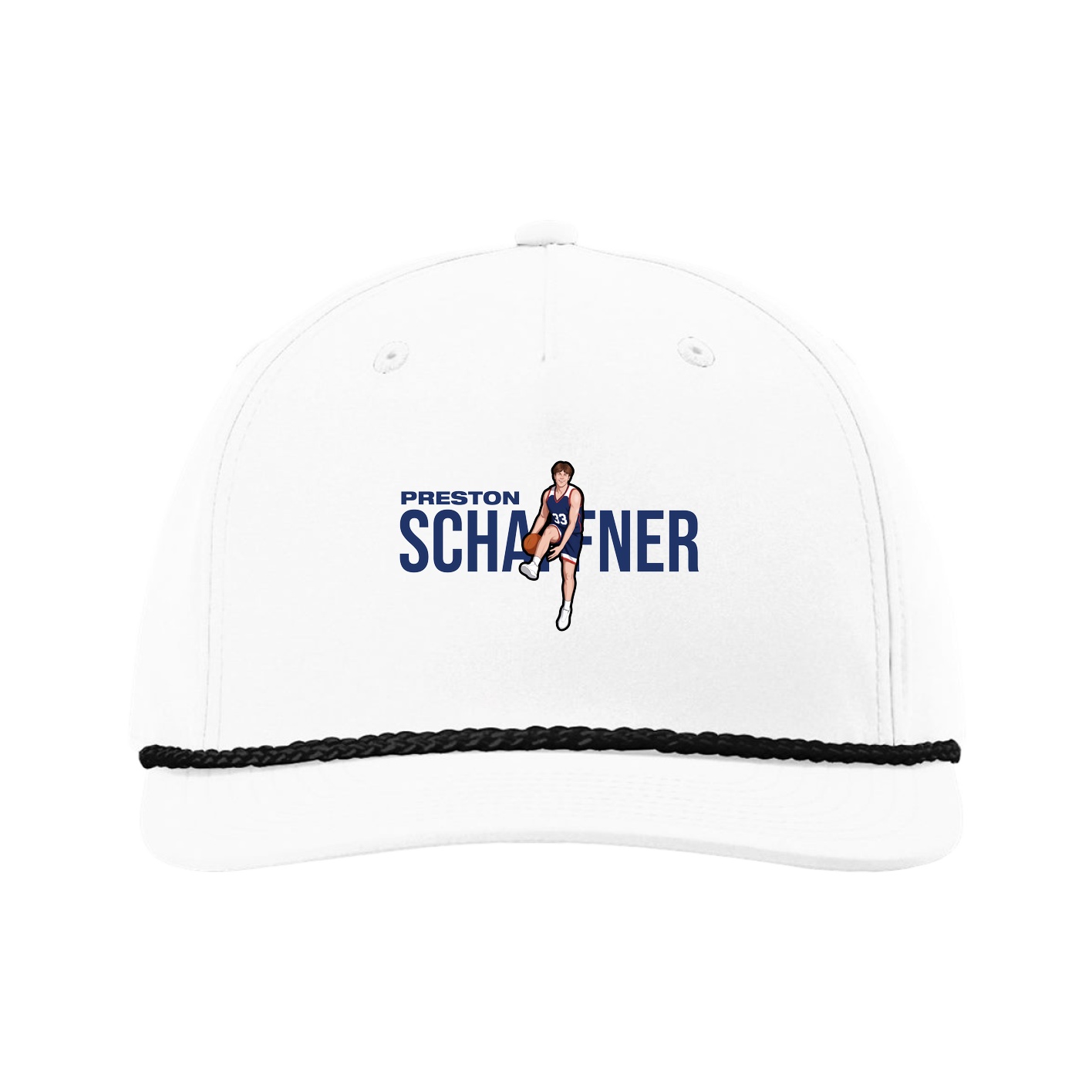 Five-Panel Classic Rope Cap — Player Name in White