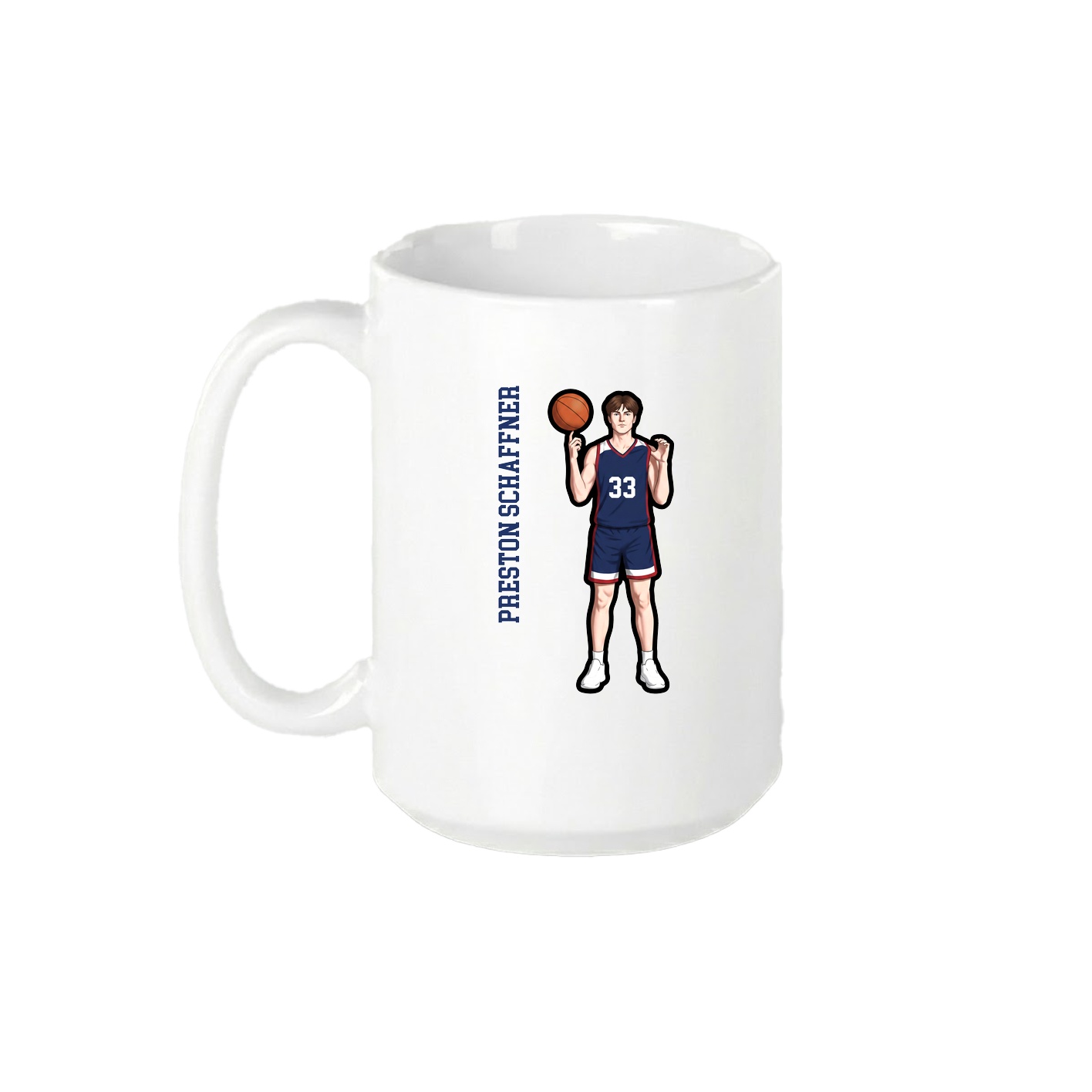 15oz Coffee Mug — Name Vertical in White