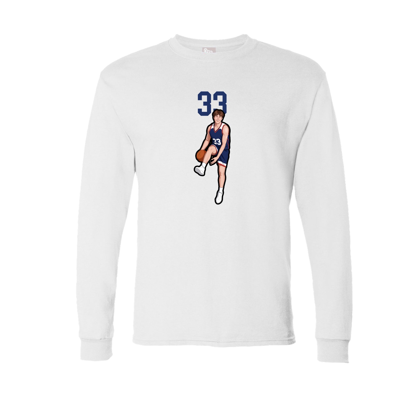 Long Sleeve Tee — Number Top in White