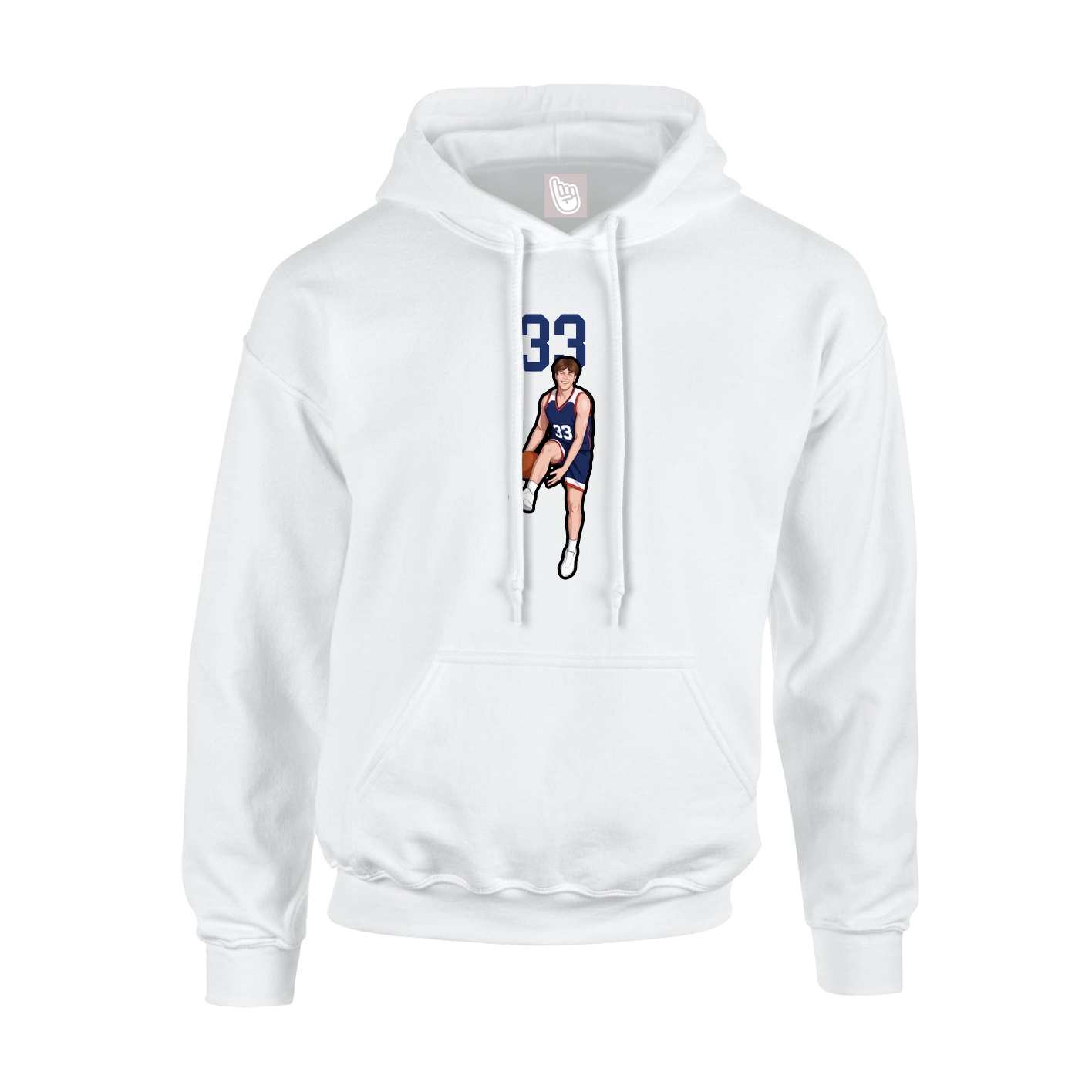 Youth Hoodie — Number Top in White