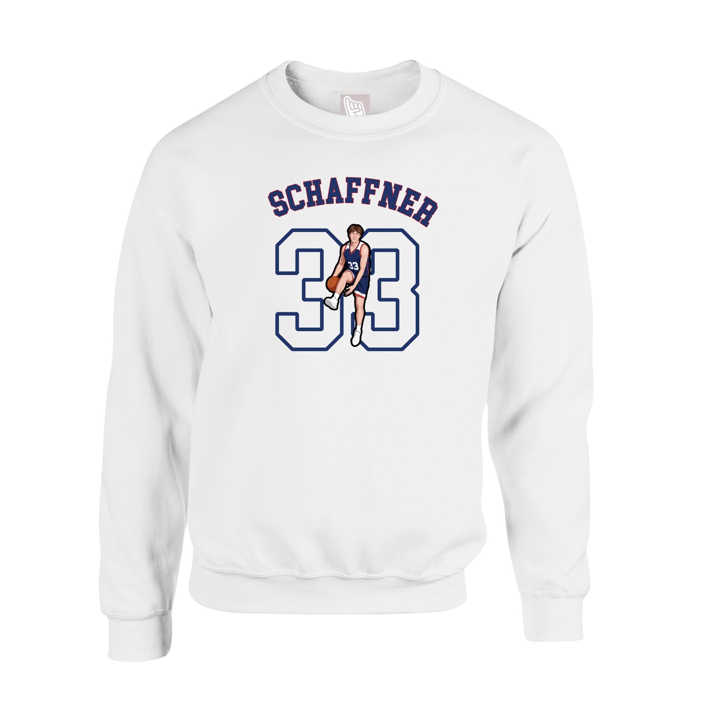 Fleece Crew — Shirsey Arch in White