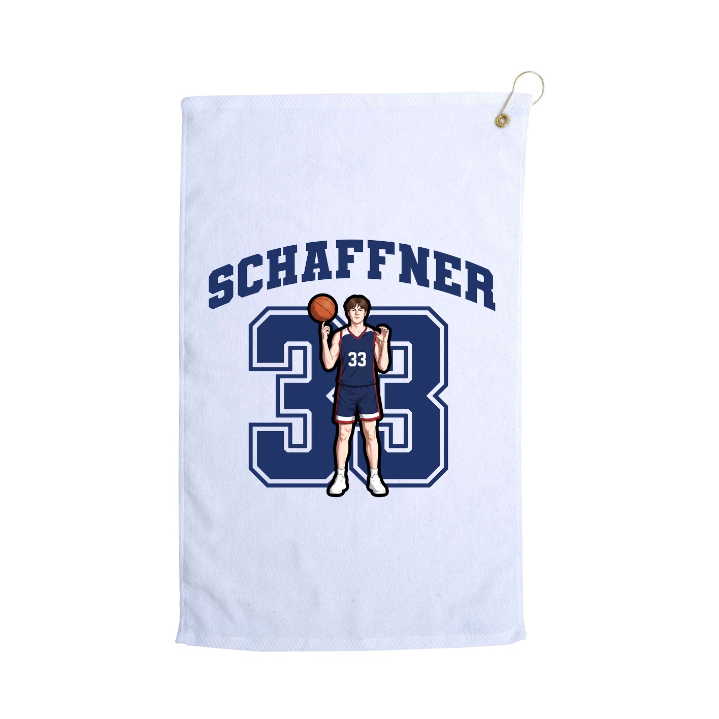 Golf Towel — Number in White