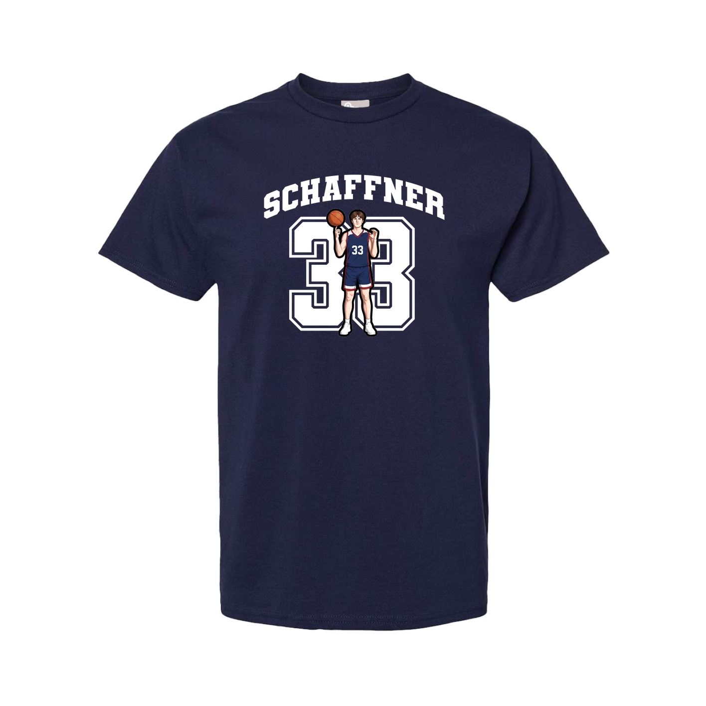 Youth Tee — Number in Navy