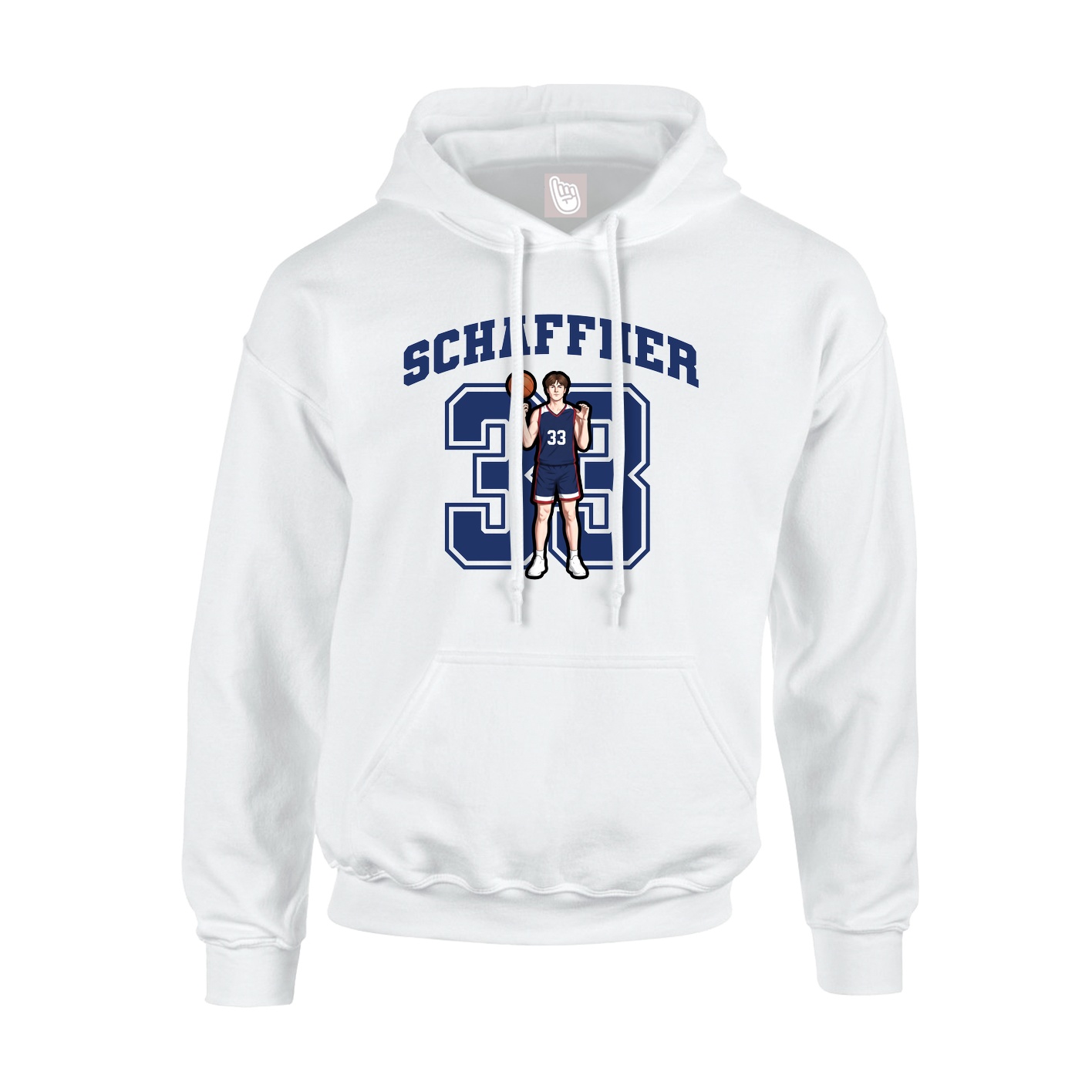 Hoodie — Number in White