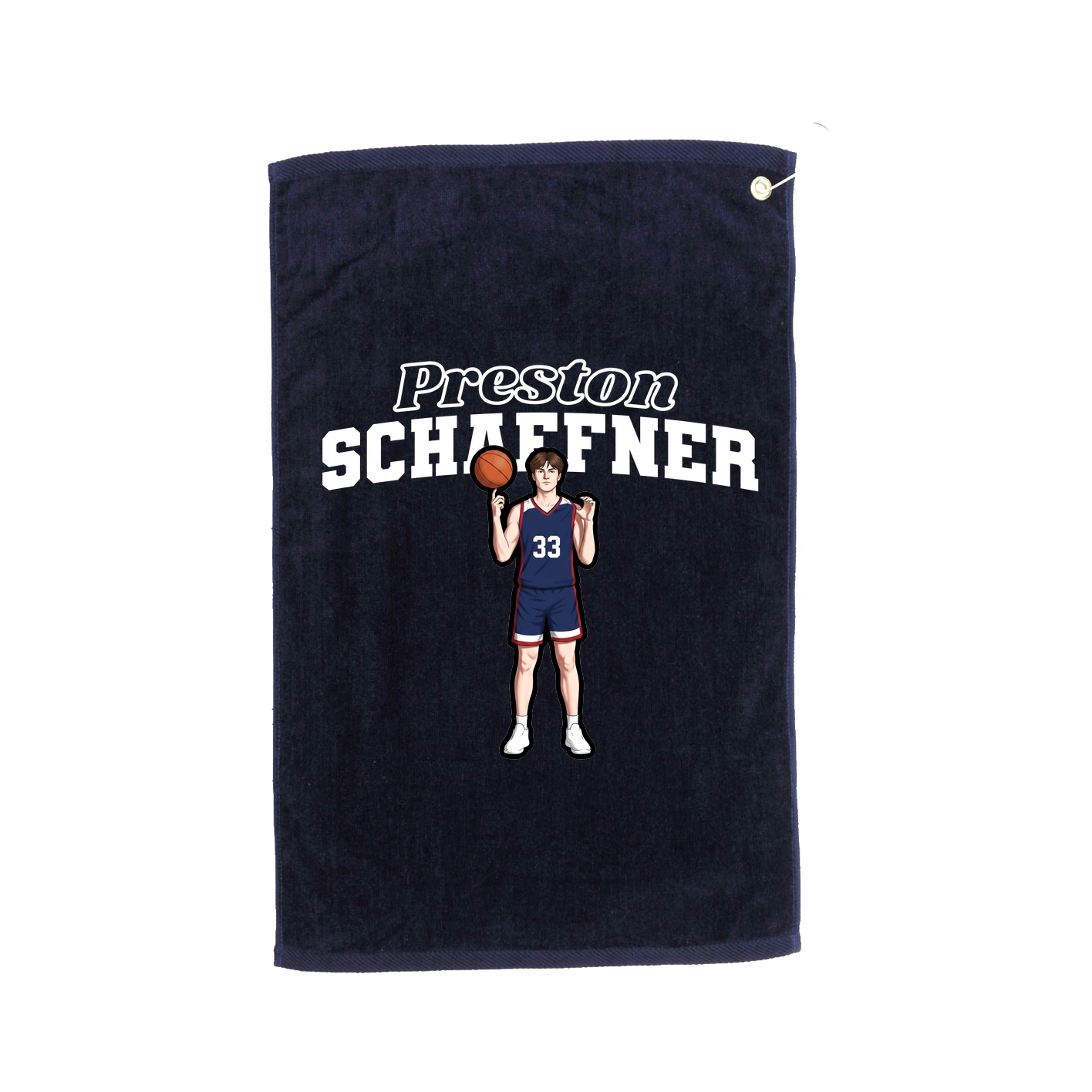 Golf Towel — Name Arch in Navy