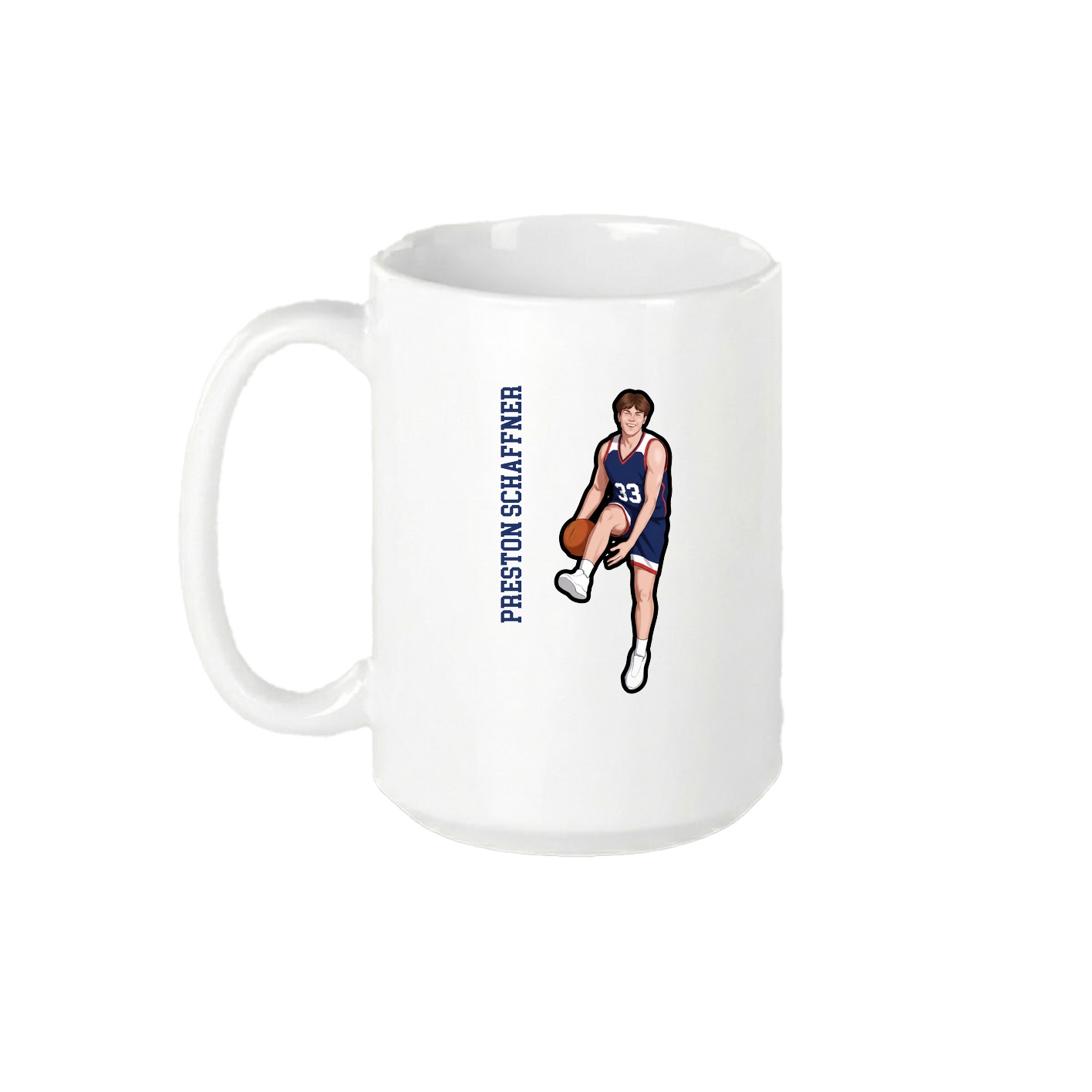 15oz Coffee Mug — Name Vertical in White