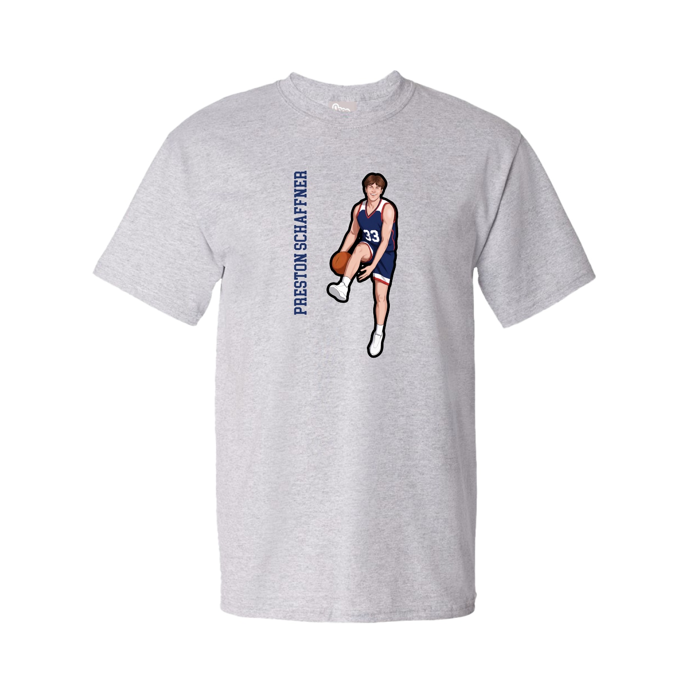 Youth Tee — Name Vertical in Grey