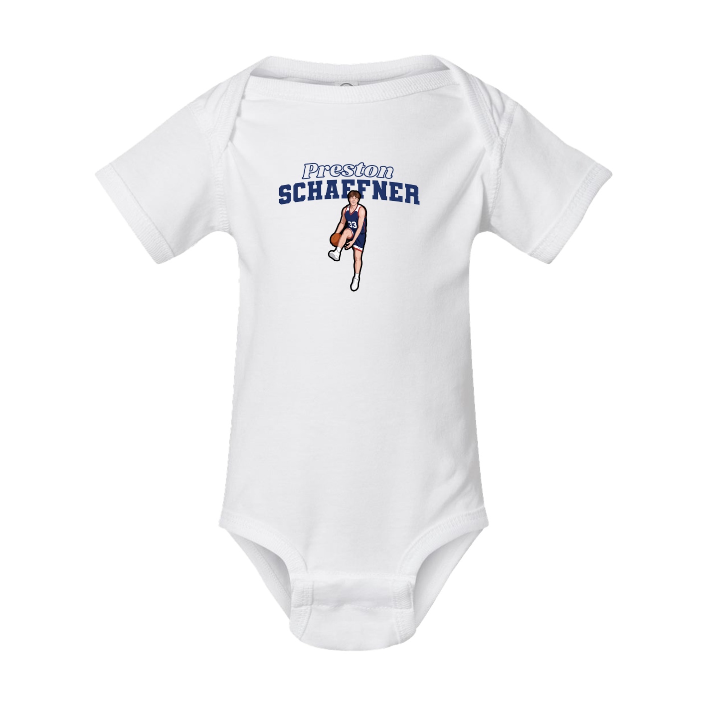Baby Onesie — Name Arch in White