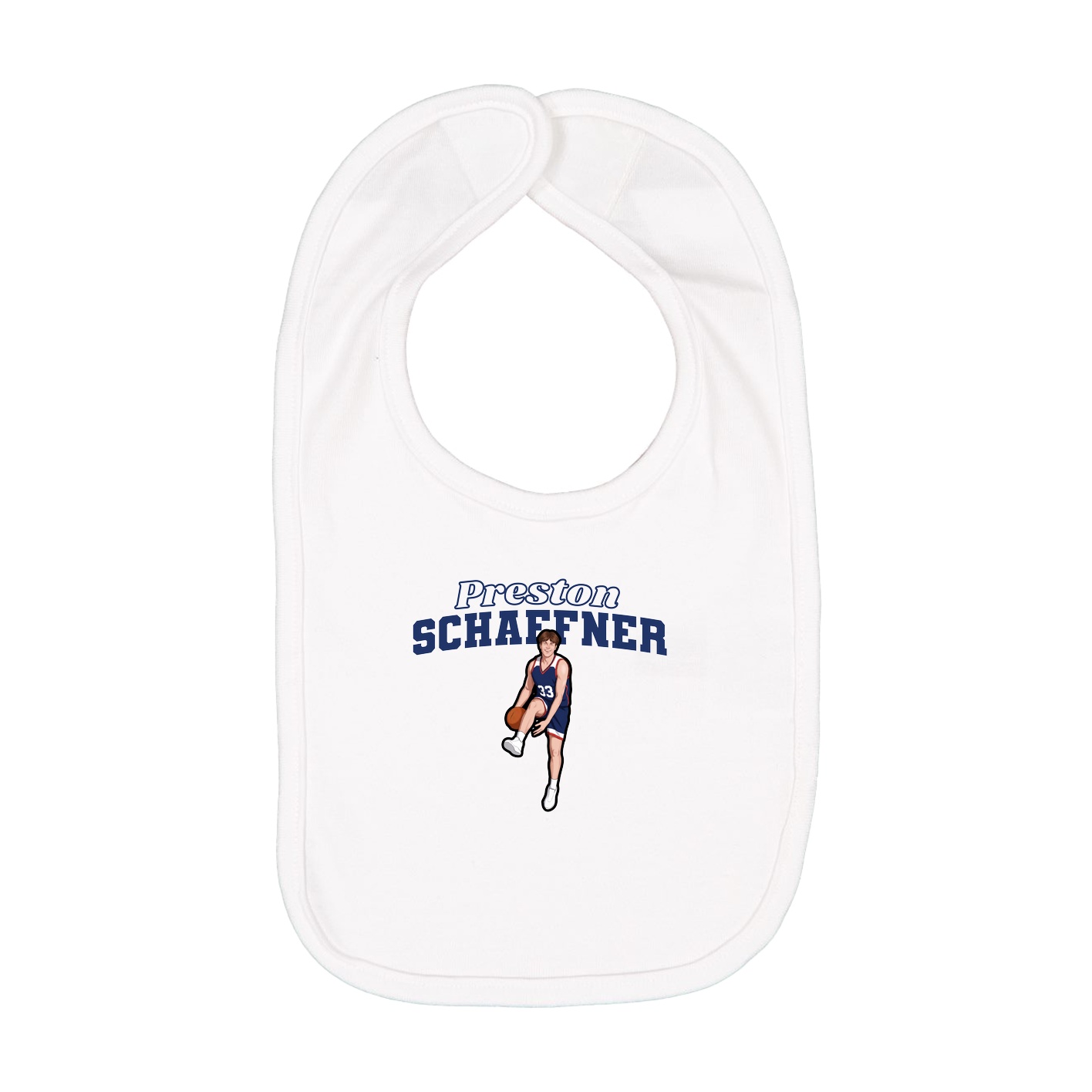 Infant Bib — Name Arch in White