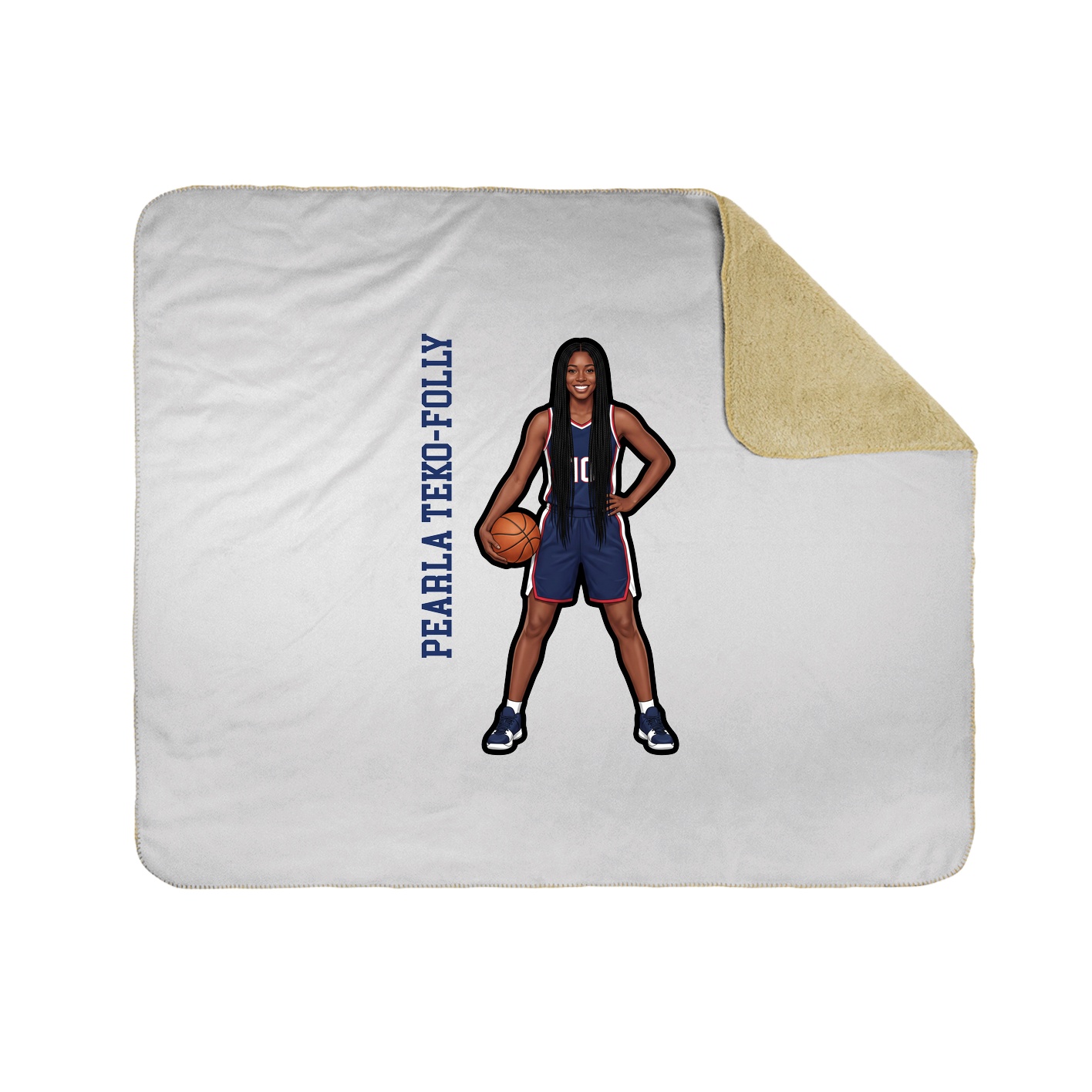 Throw Blanket — Name Vertical in White
