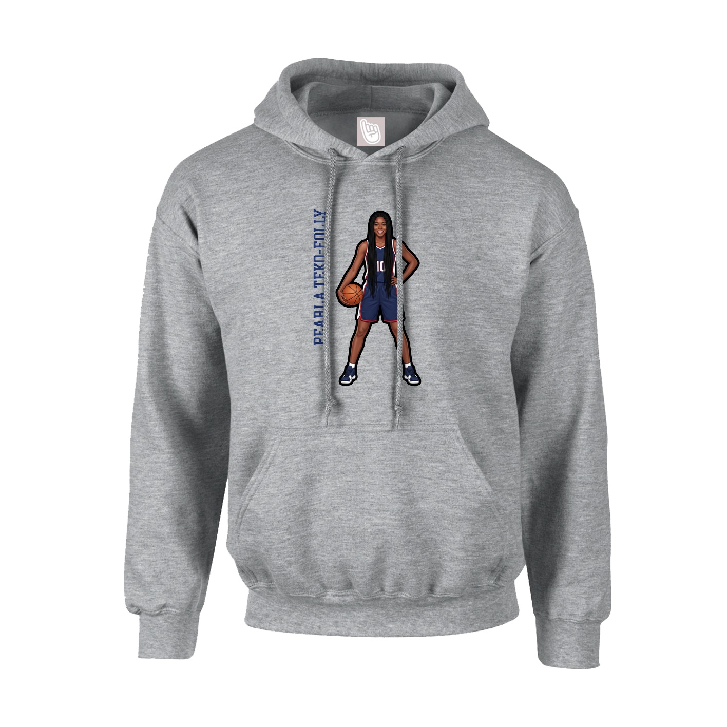 Youth Hoodie — Name Vertical in Grey