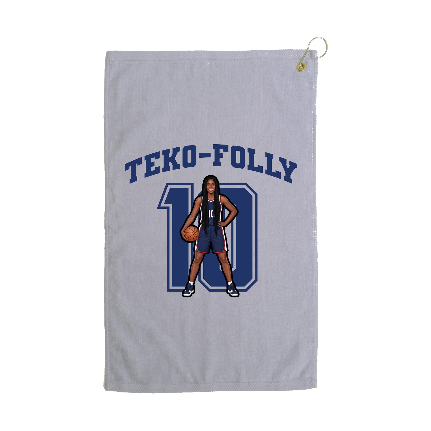 Golf Towel — Number in Grey