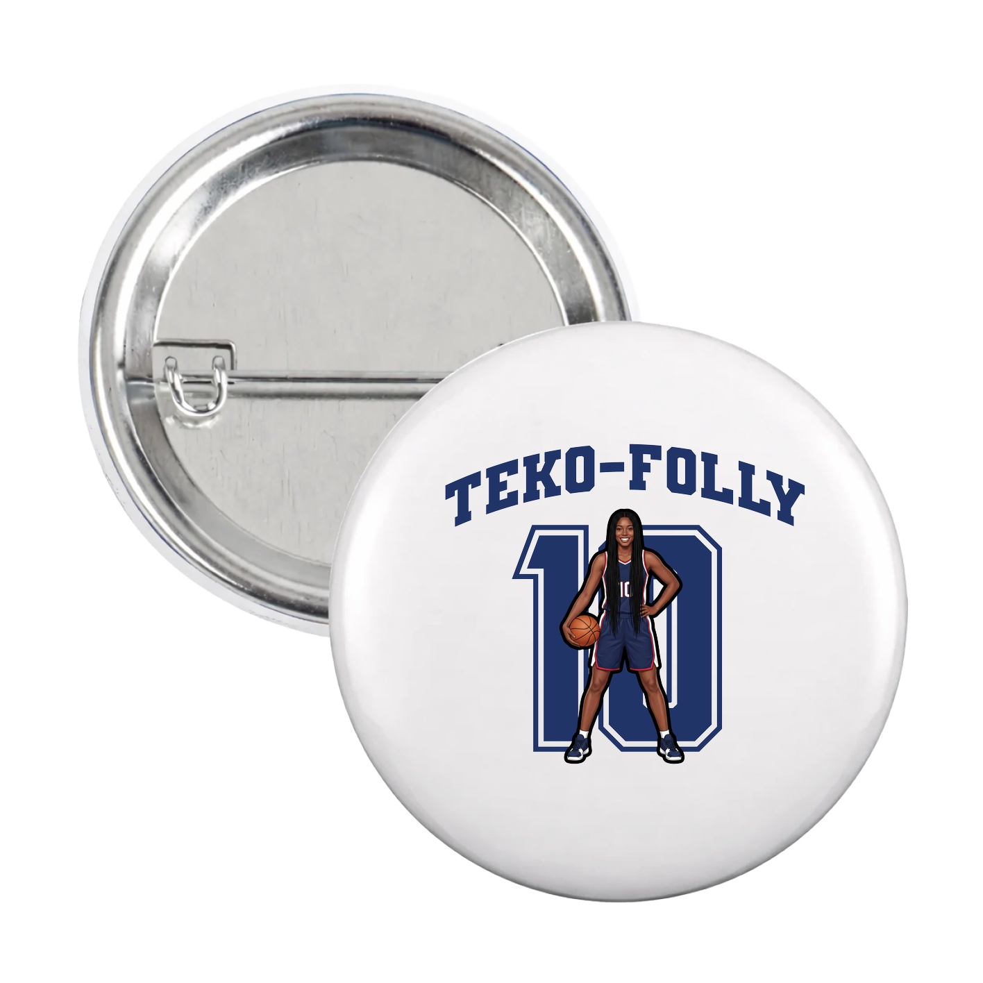 Game Day Button — Number in White