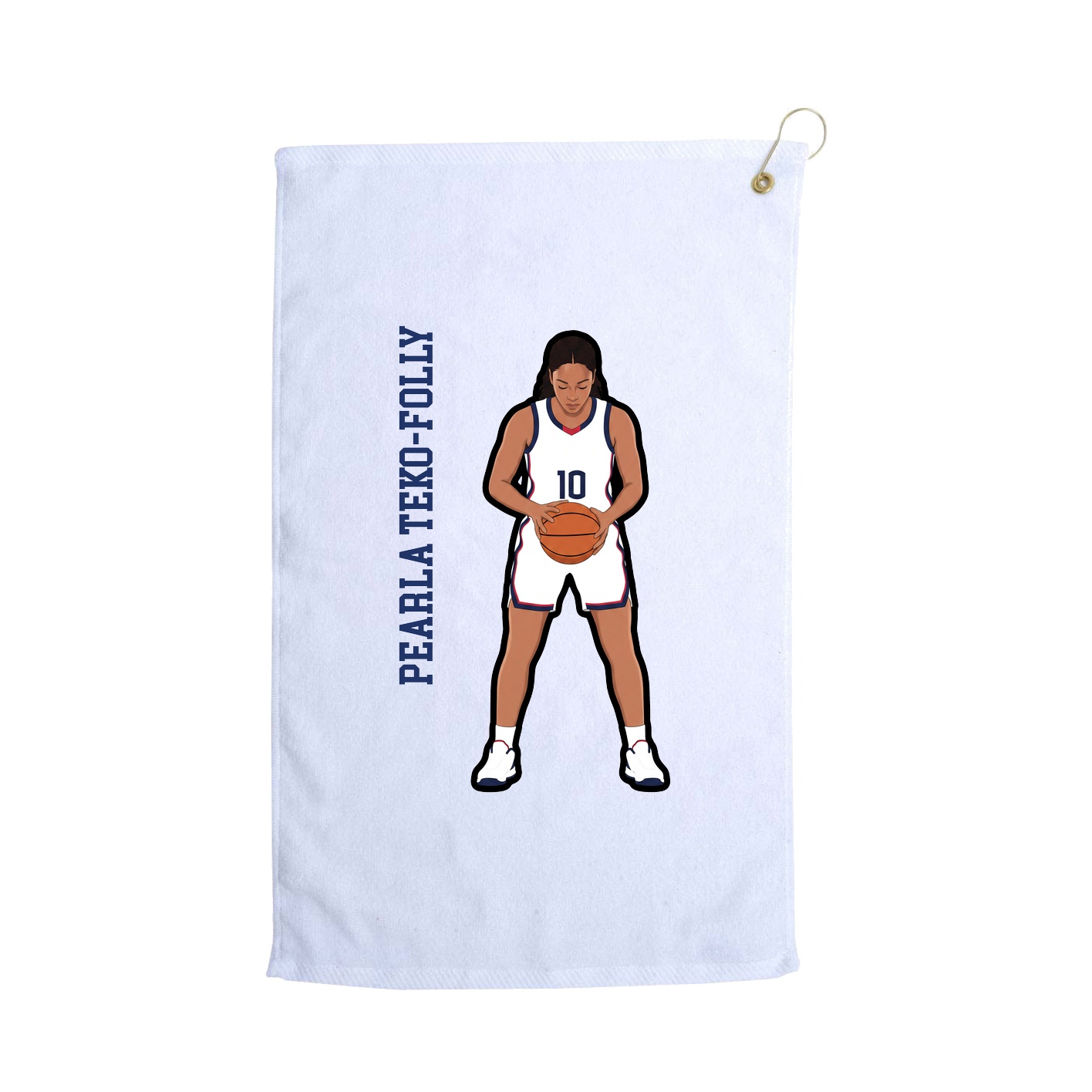 Golf Towel — Name Vertical in White