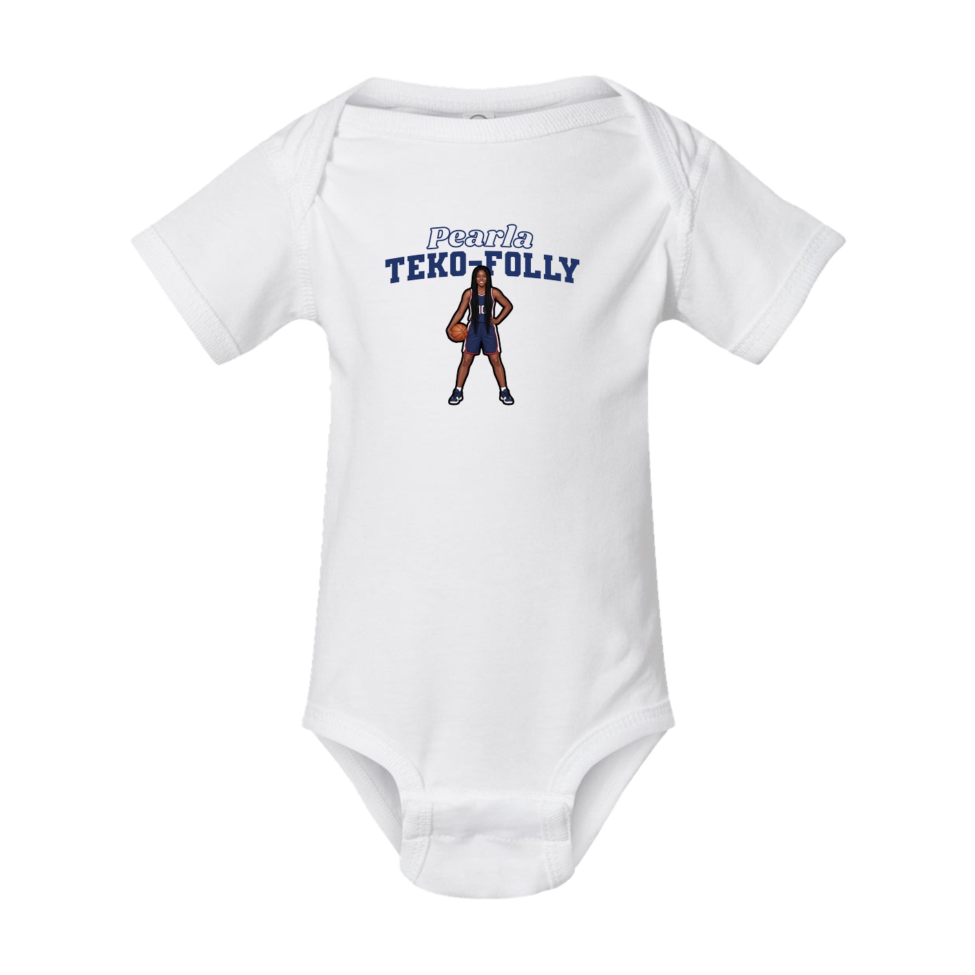 Baby Onesie — Name Arch in White