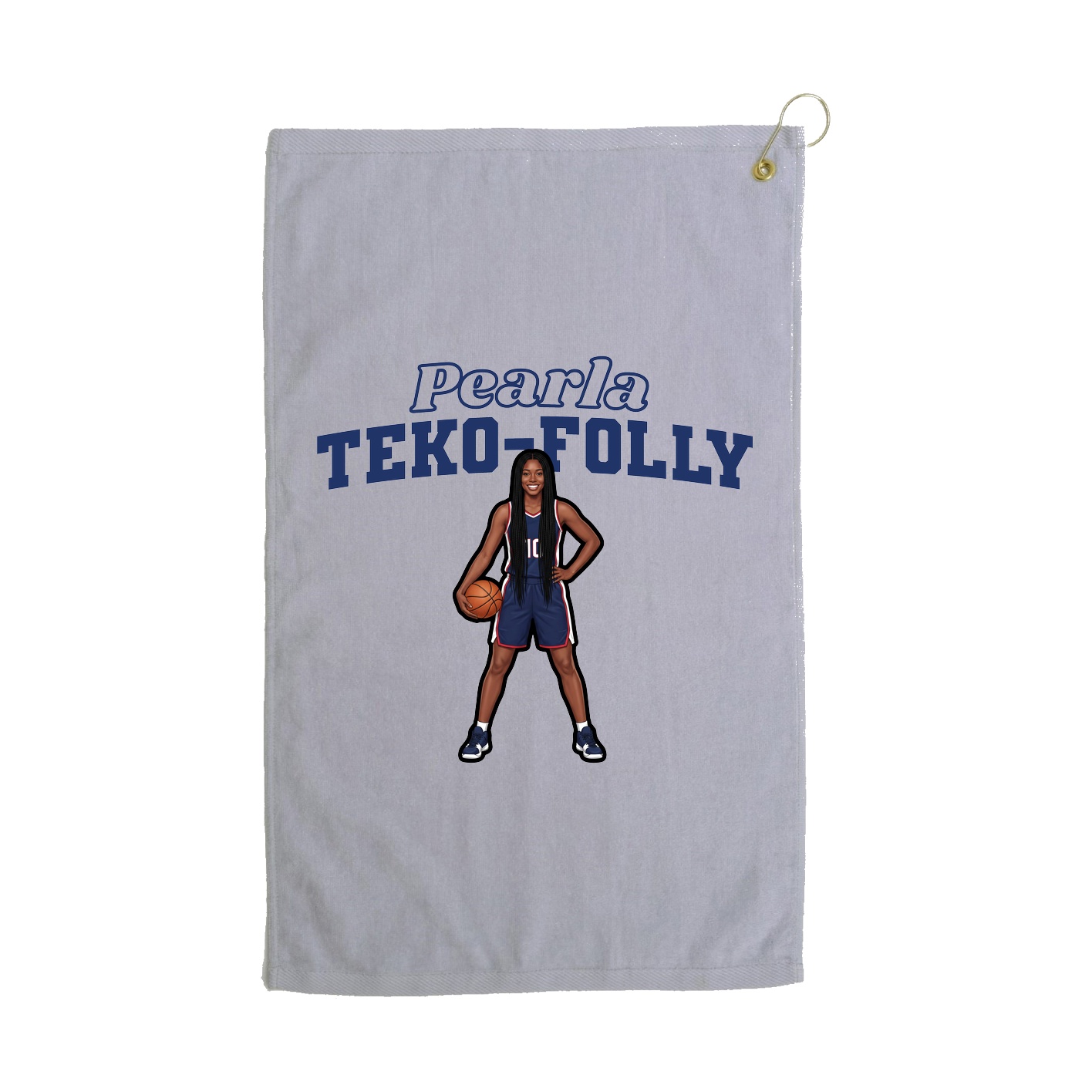 Golf Towel — Name Arch in Grey