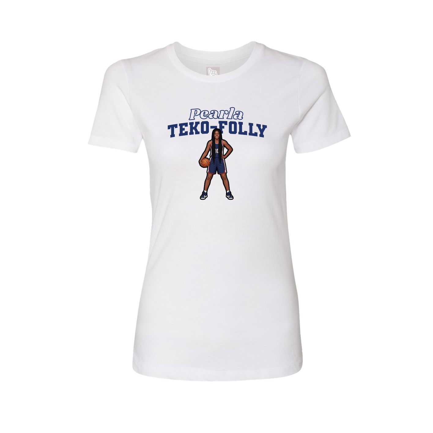 Fitted Women's Tee — Name Arch in White