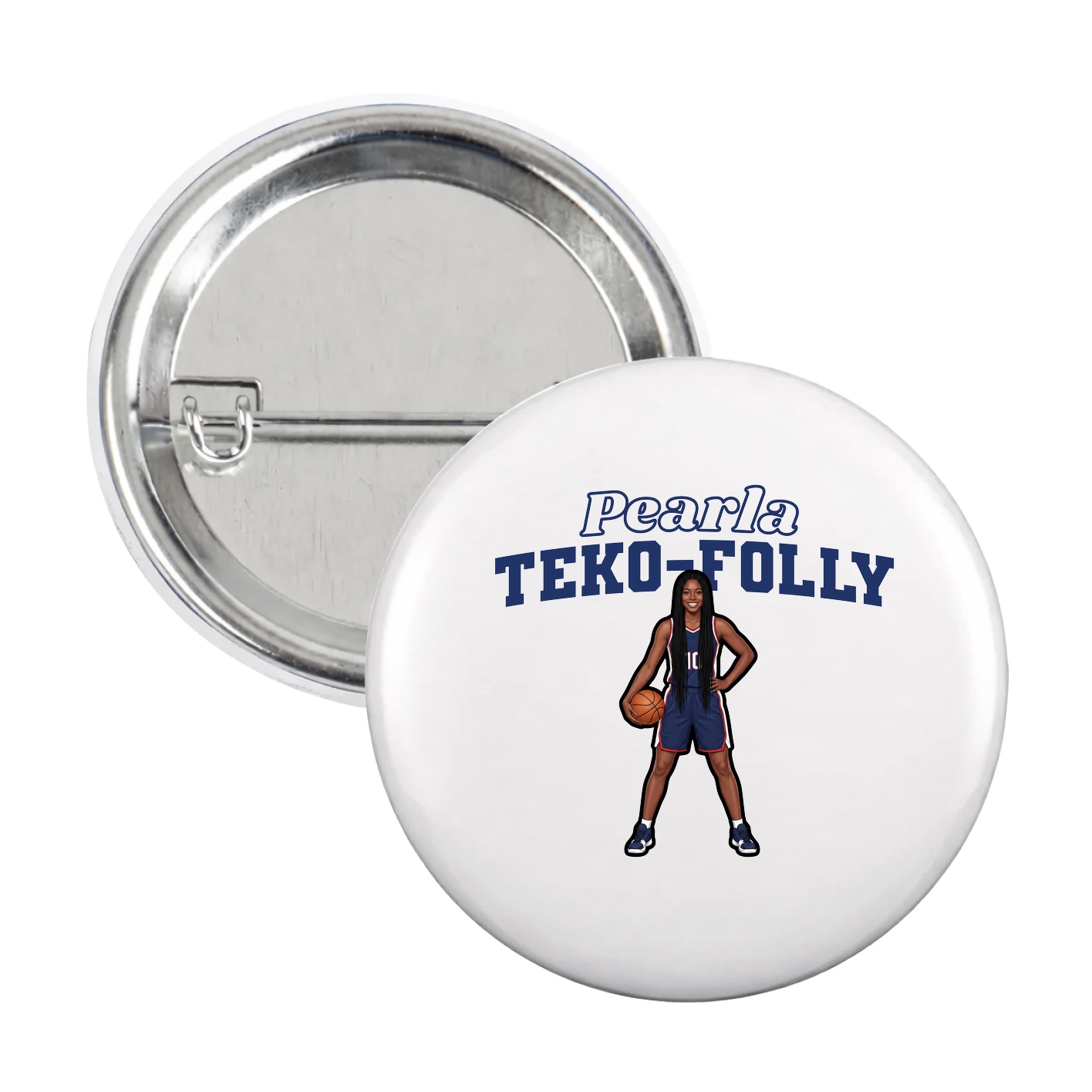 Game Day Button — Name Arch in White