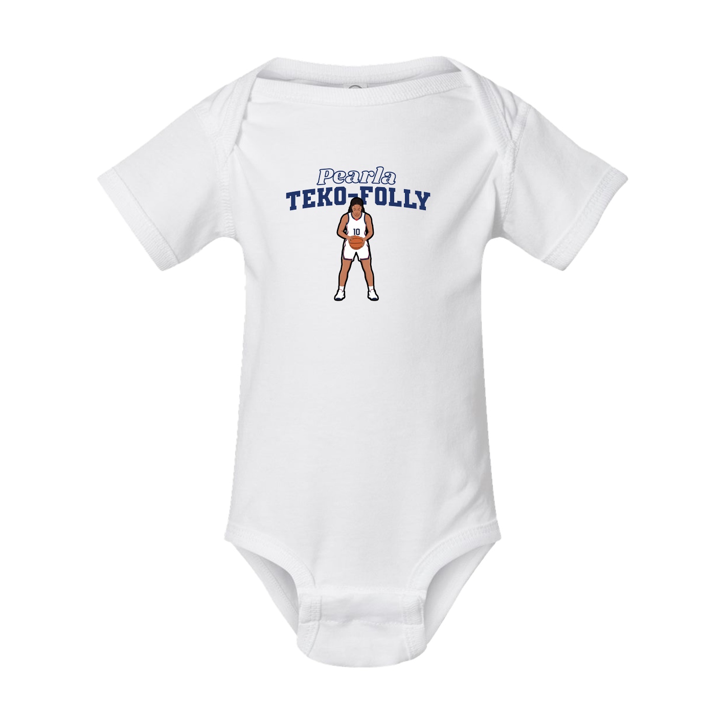 Baby Onesie — Name Arch in White