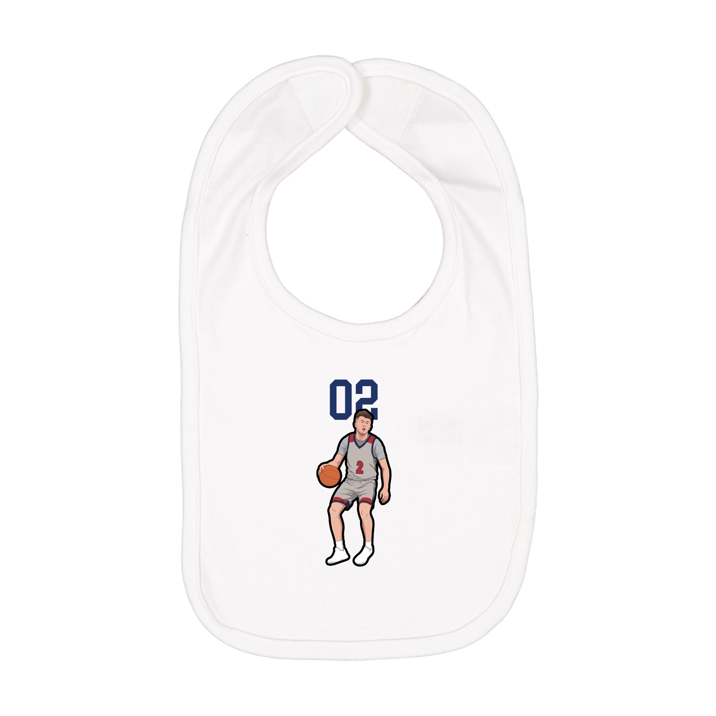 Infant Bib — Number Top in White