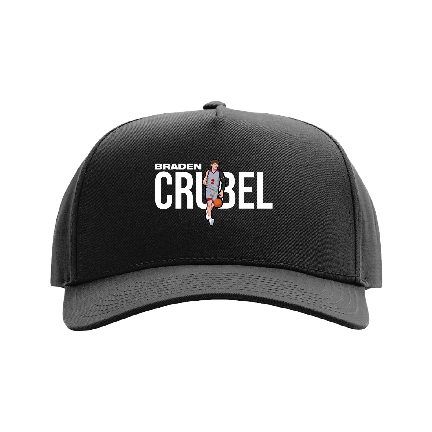 Full Fabric Five-Panel Champ Cap — Player Name in Black