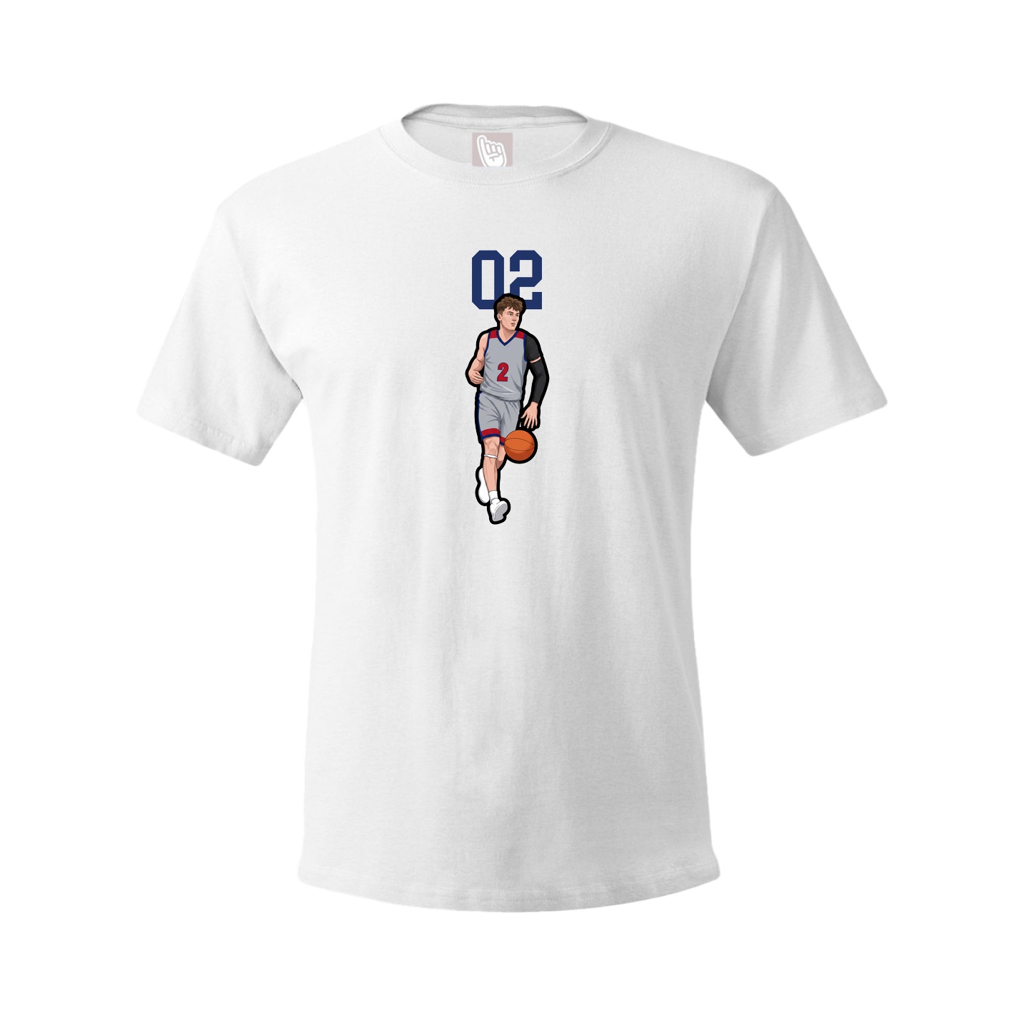 Youth Tee — Number Top in White