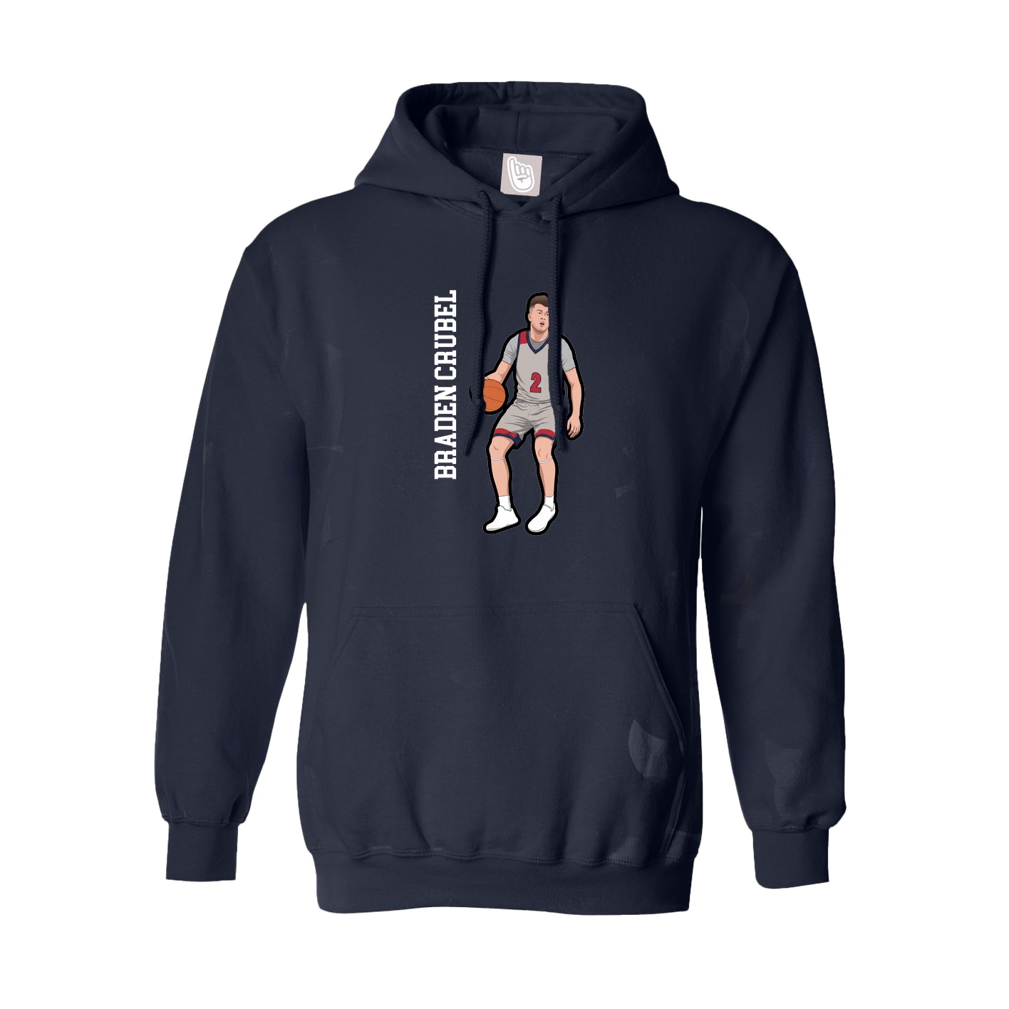 Youth Hoodie — Name Vertical in Navy