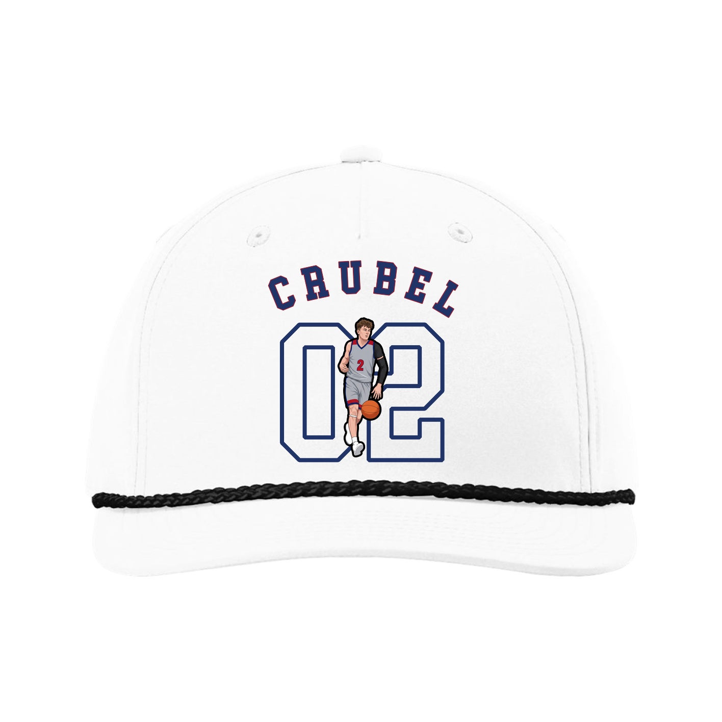 Five-Panel Classic Rope Cap — Shirsey Arch in White