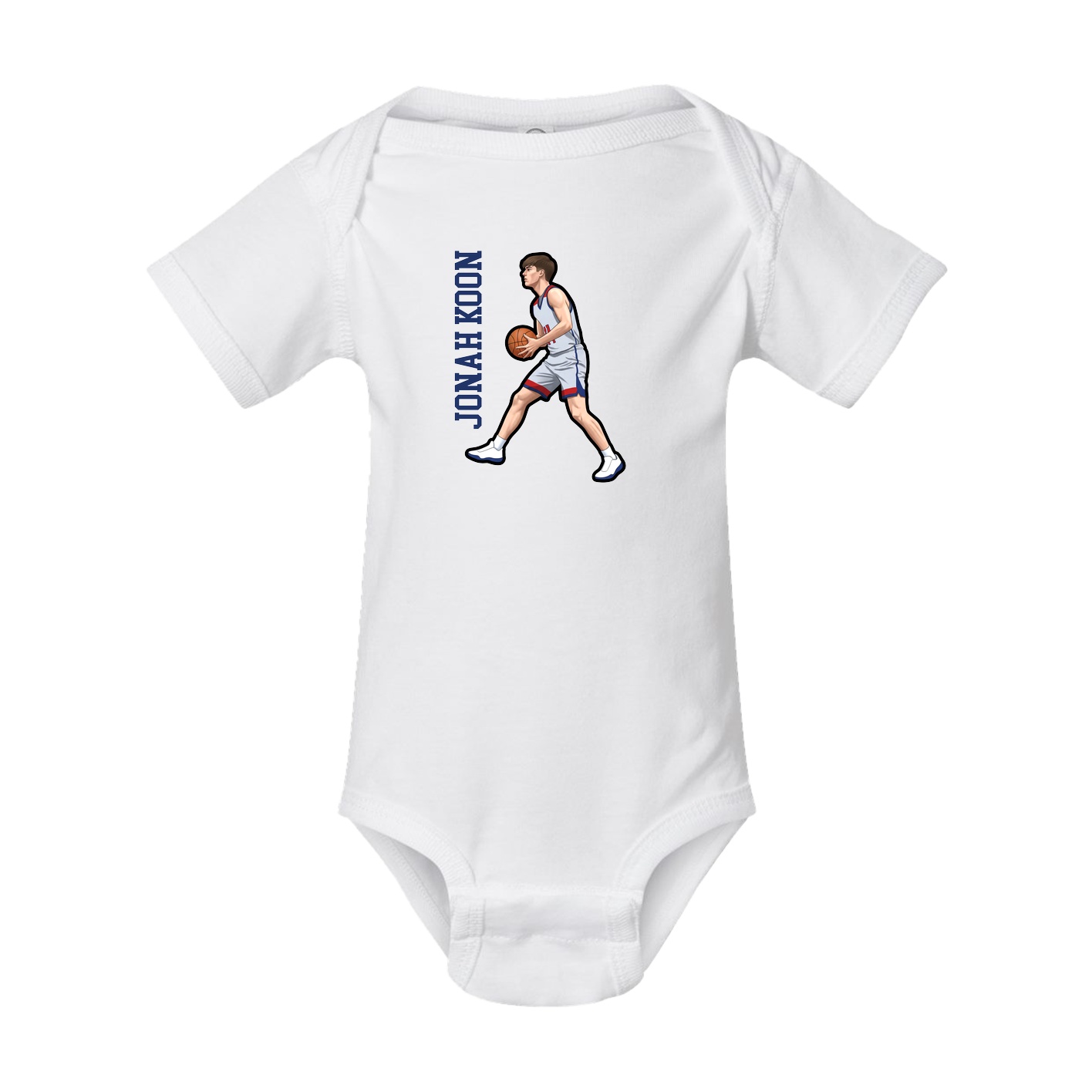 Baby Onesie — Name Vertical in White