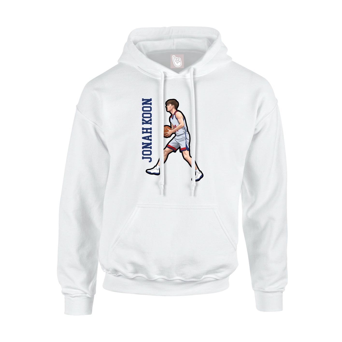 Youth Hoodie — Name Vertical in White