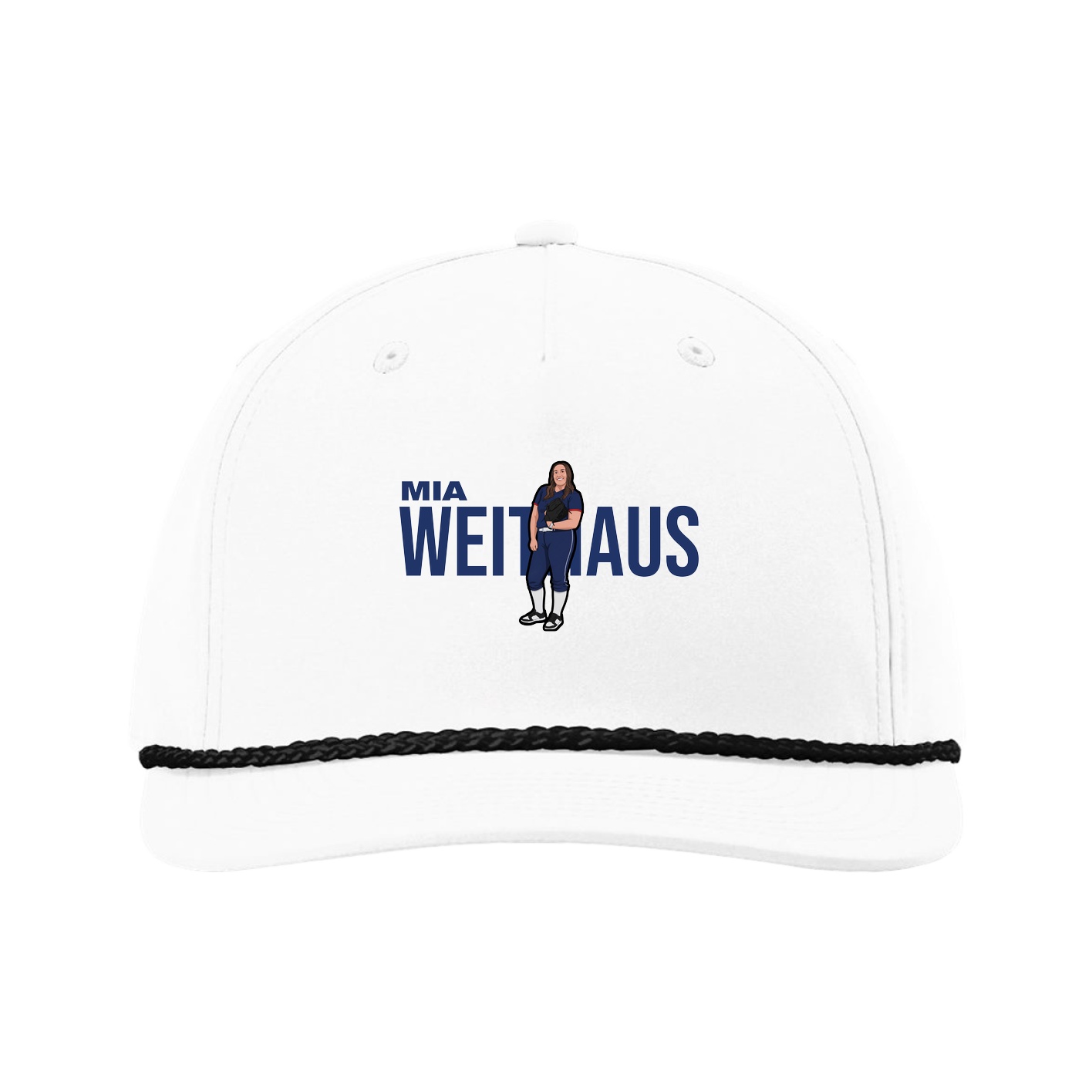 Five-Panel Classic Rope Cap — Player Name in White
