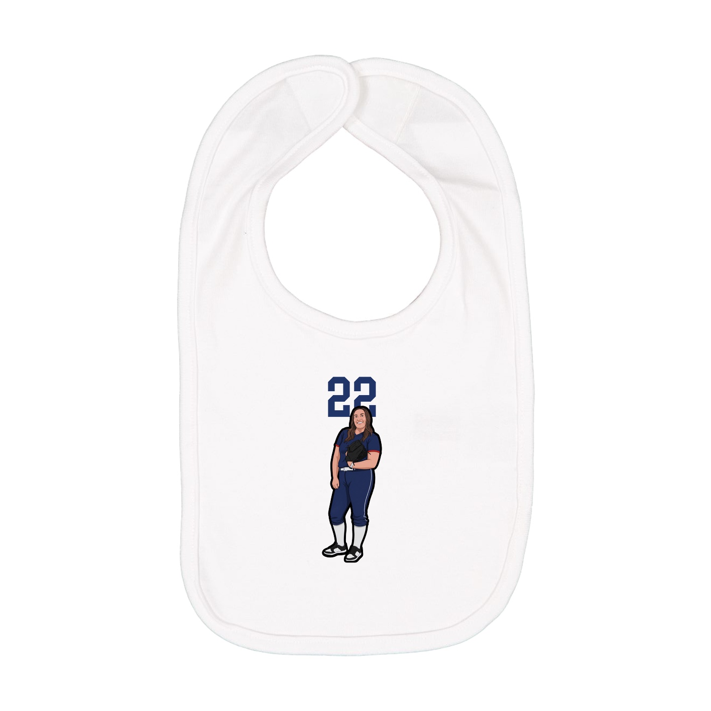 Infant Bib — Number Top in White