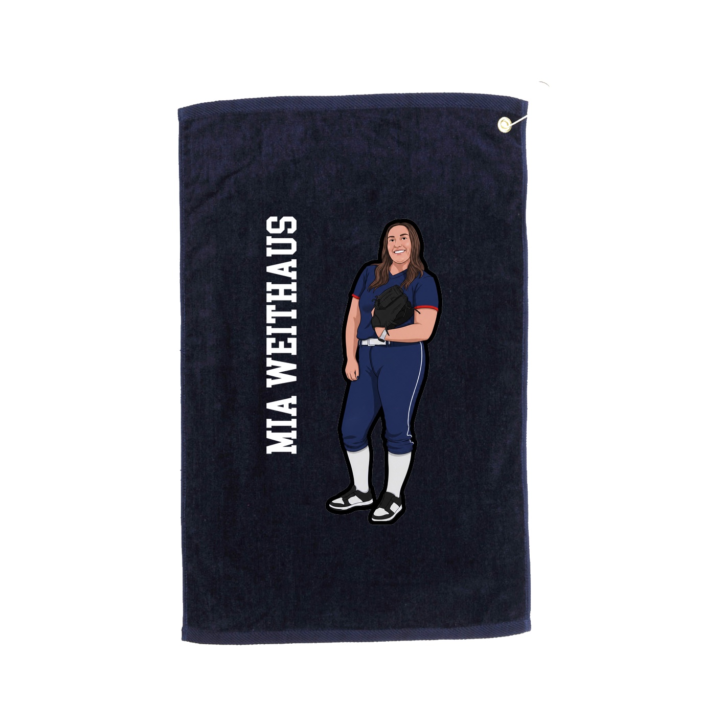 Golf Towel — Name Vertical in Navy