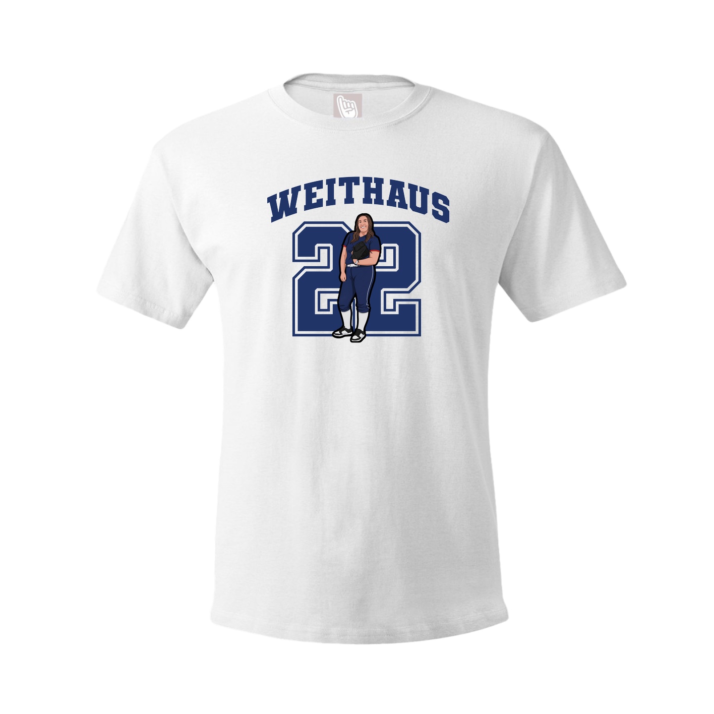 Youth Tee — Number in White