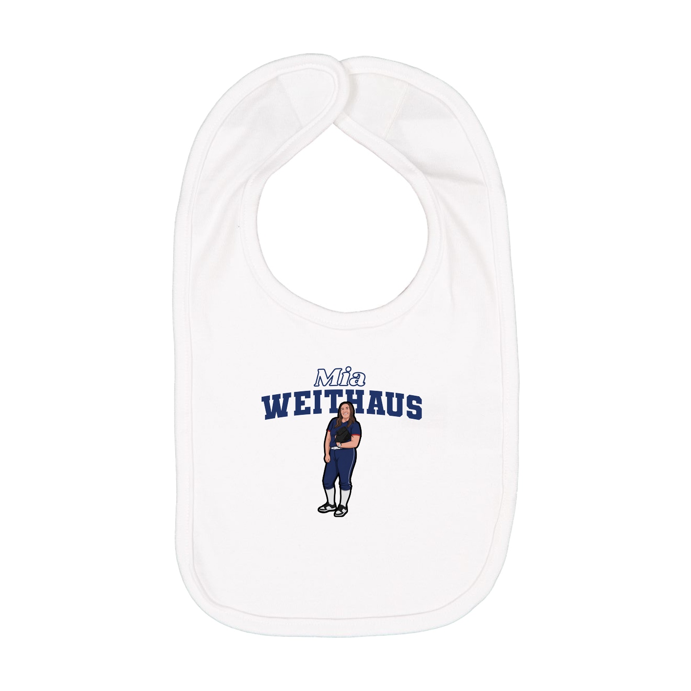 Infant Bib — Name Arch in White