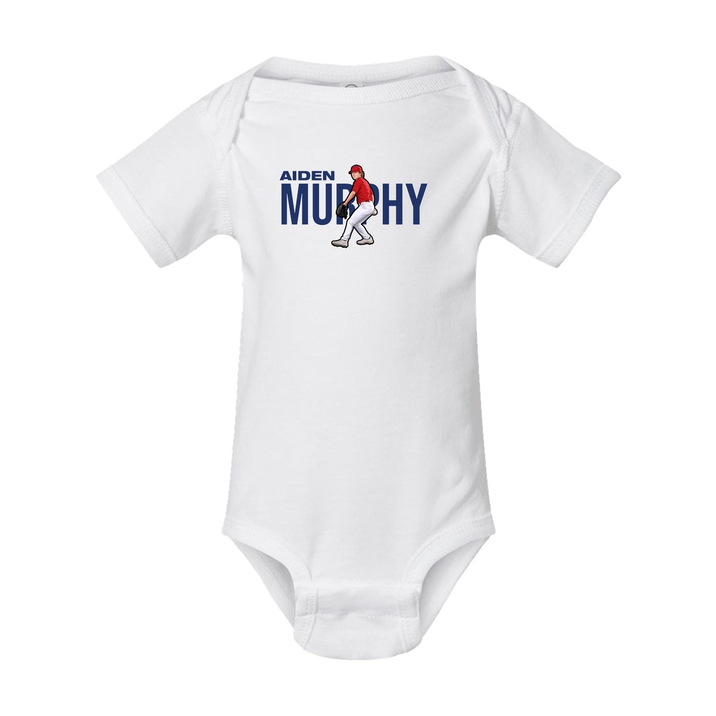 Baby Onesie — Player Name in White