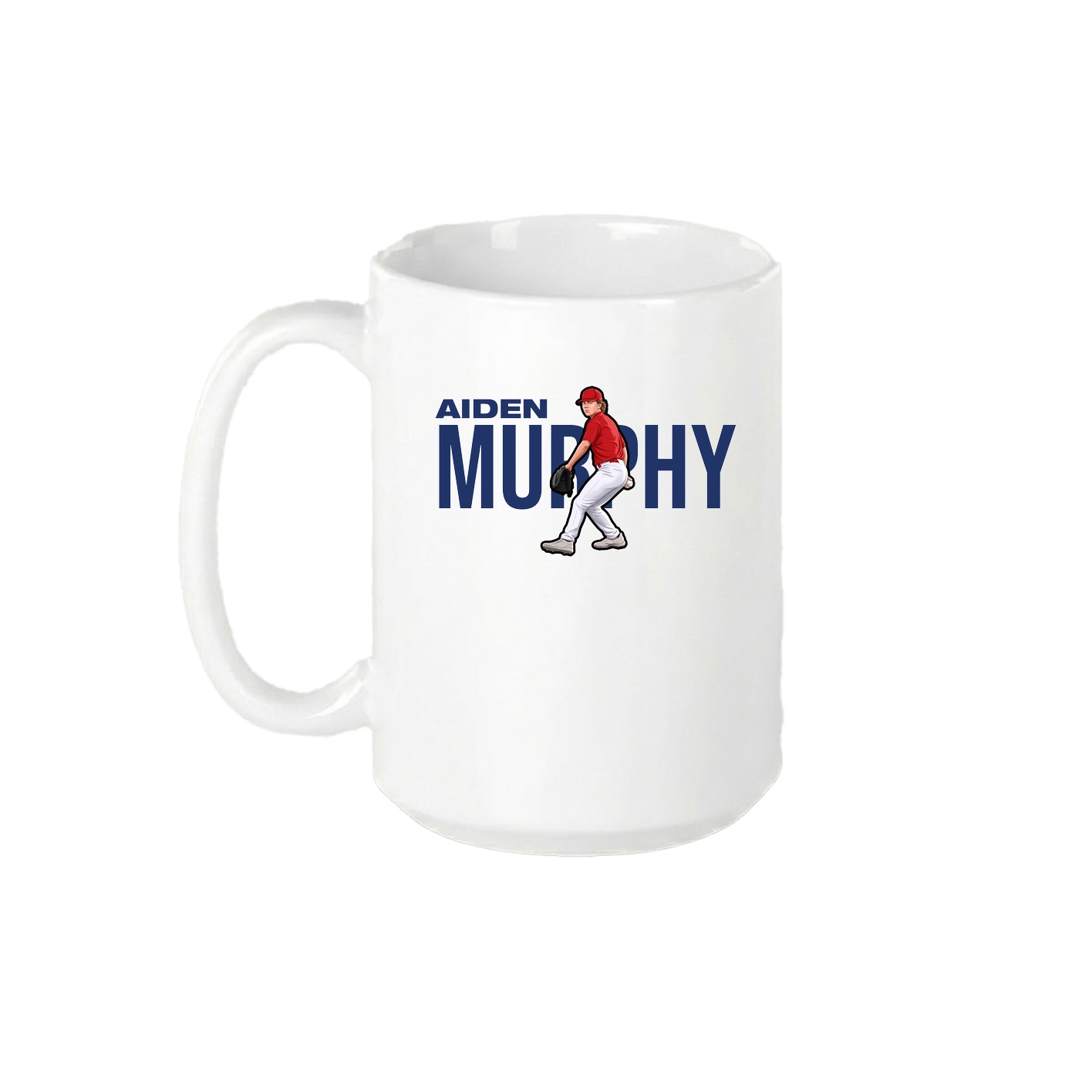 15oz Coffee Mug — Player Name in White