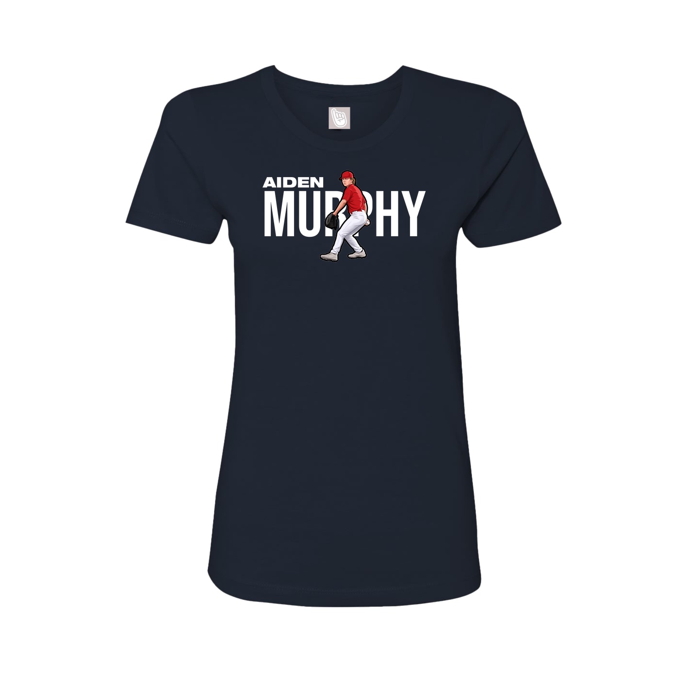Fitted Women's Tee — Player Name in Navy