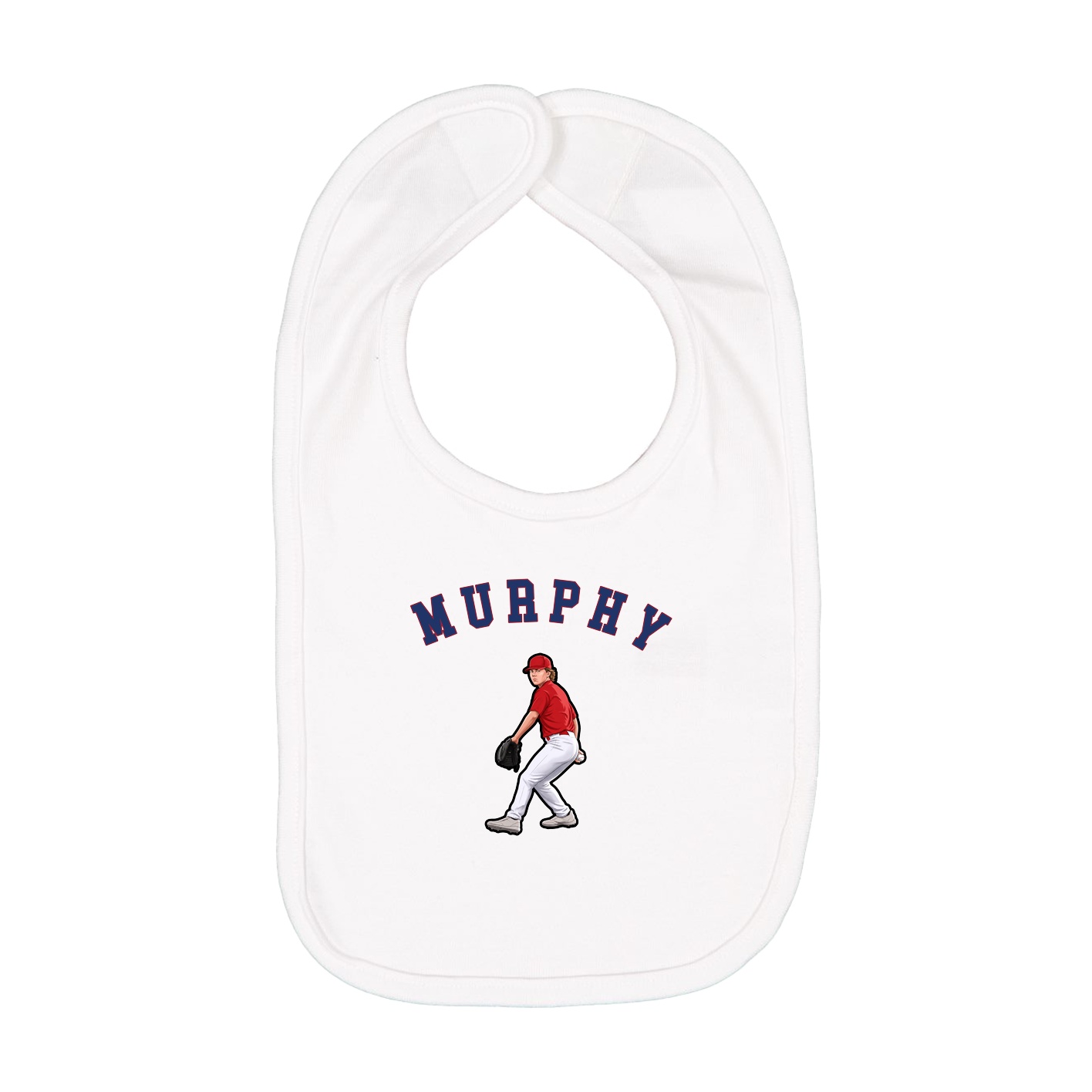 Infant Bib — Shirsey Arch in White