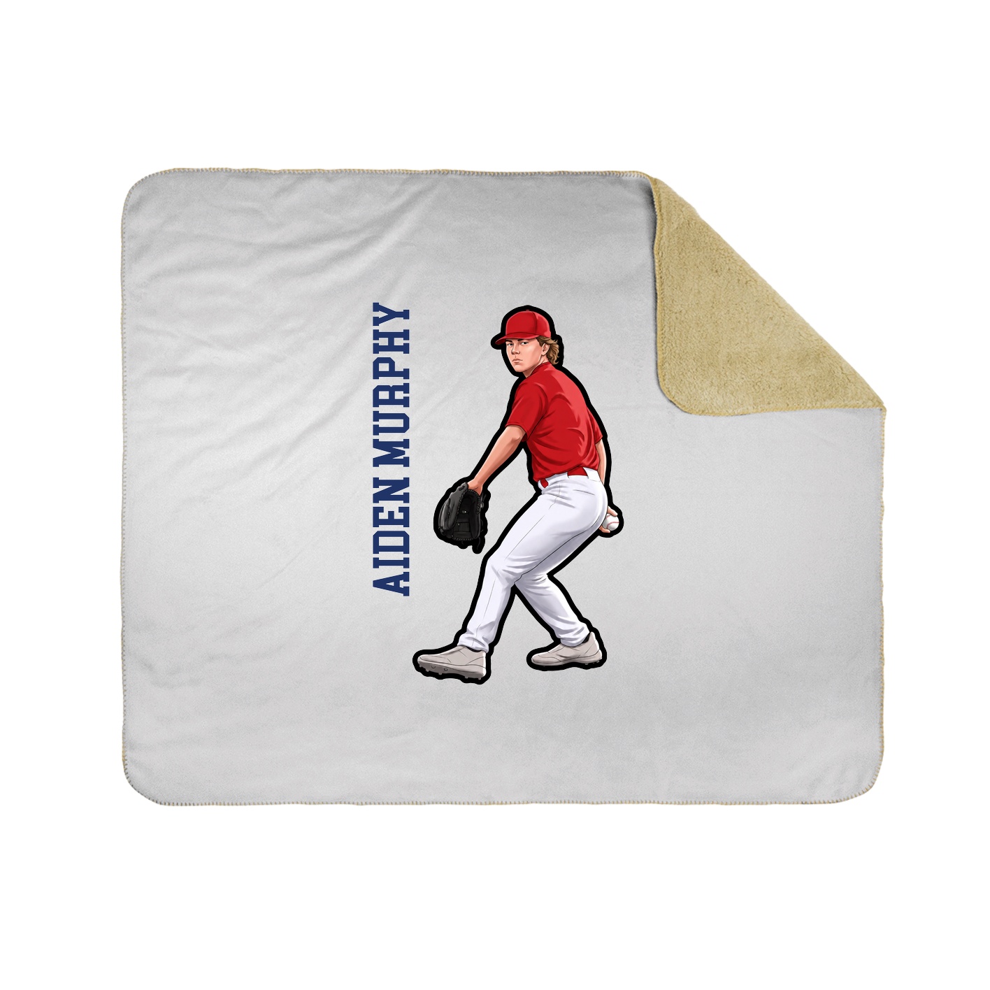 Throw Blanket — Name Vertical in White
