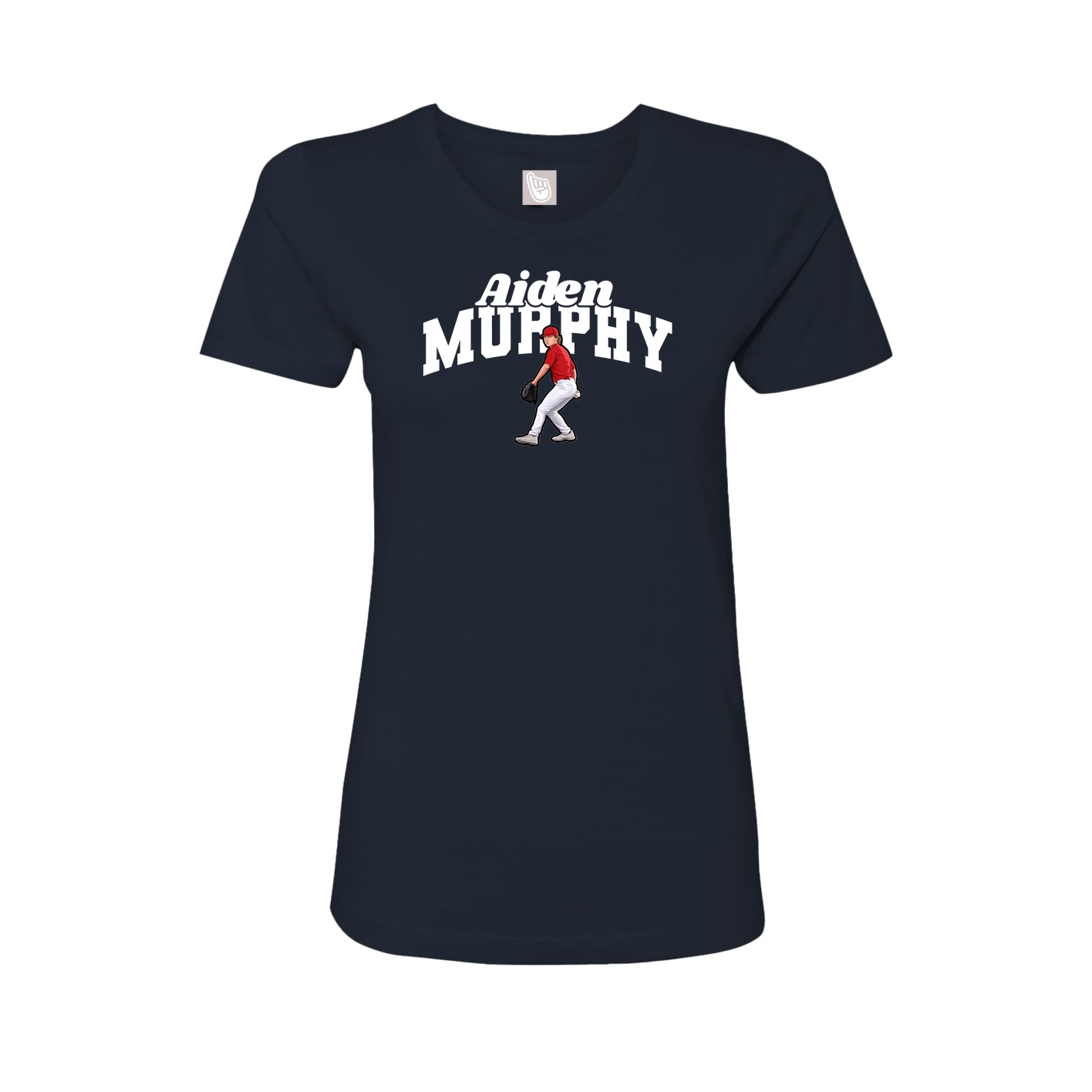 Fitted Women's Tee — Signature Arch in Navy