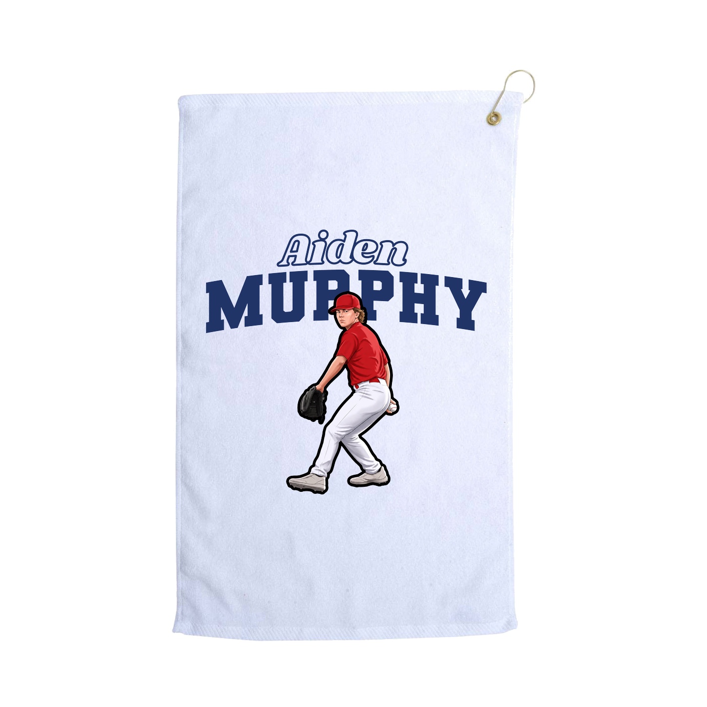 Golf Towel — Name Arch in White